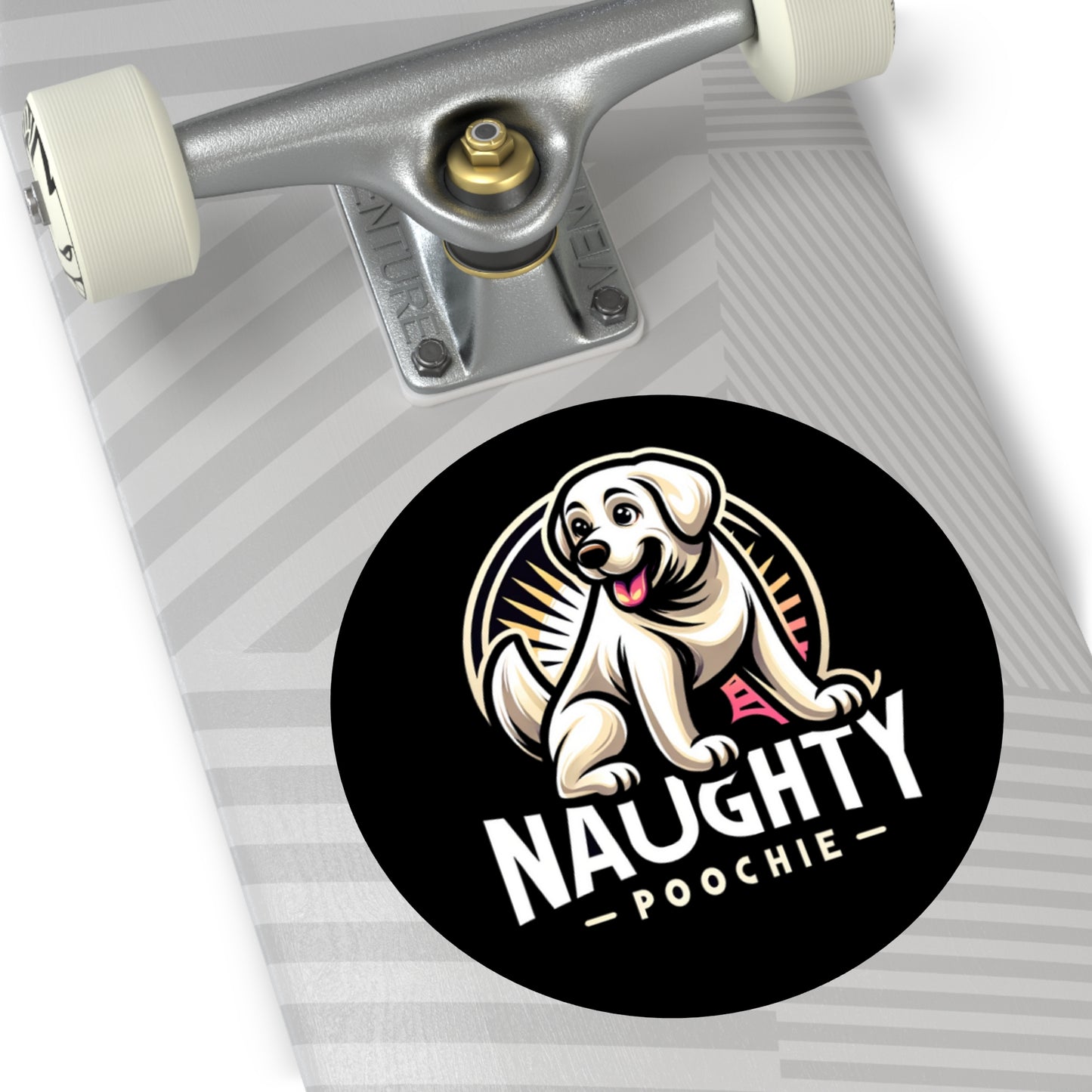 Round Vinyl Stickers - Naughty White Lab