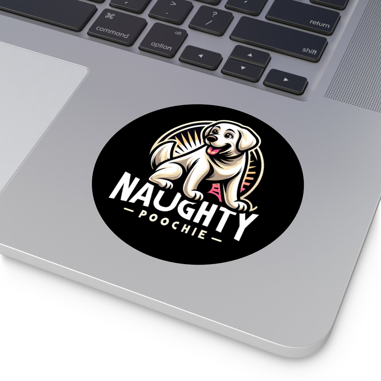 Round Vinyl Stickers - Naughty White Lab