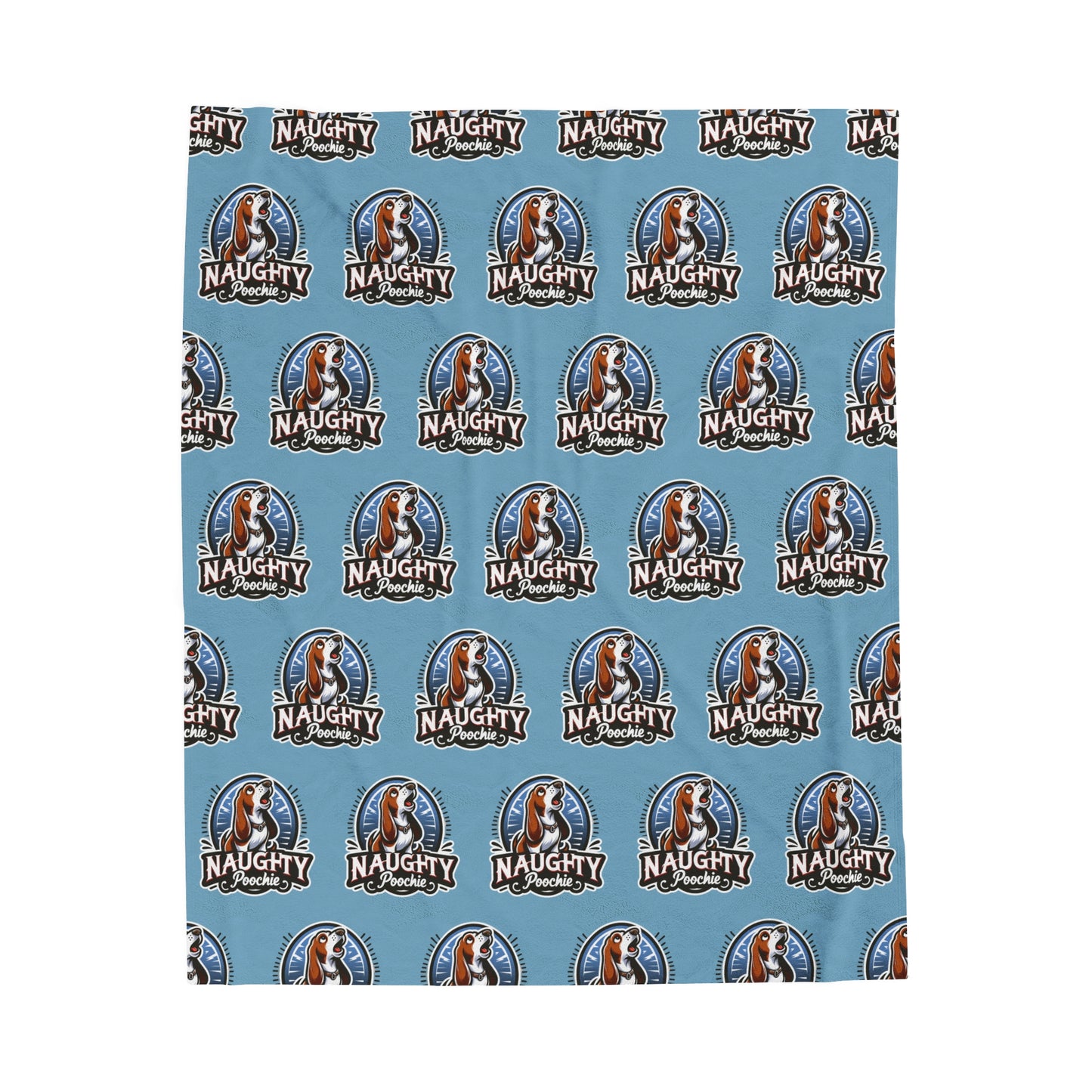 Velveteen Plush Blanket - Naughty Basset Hound