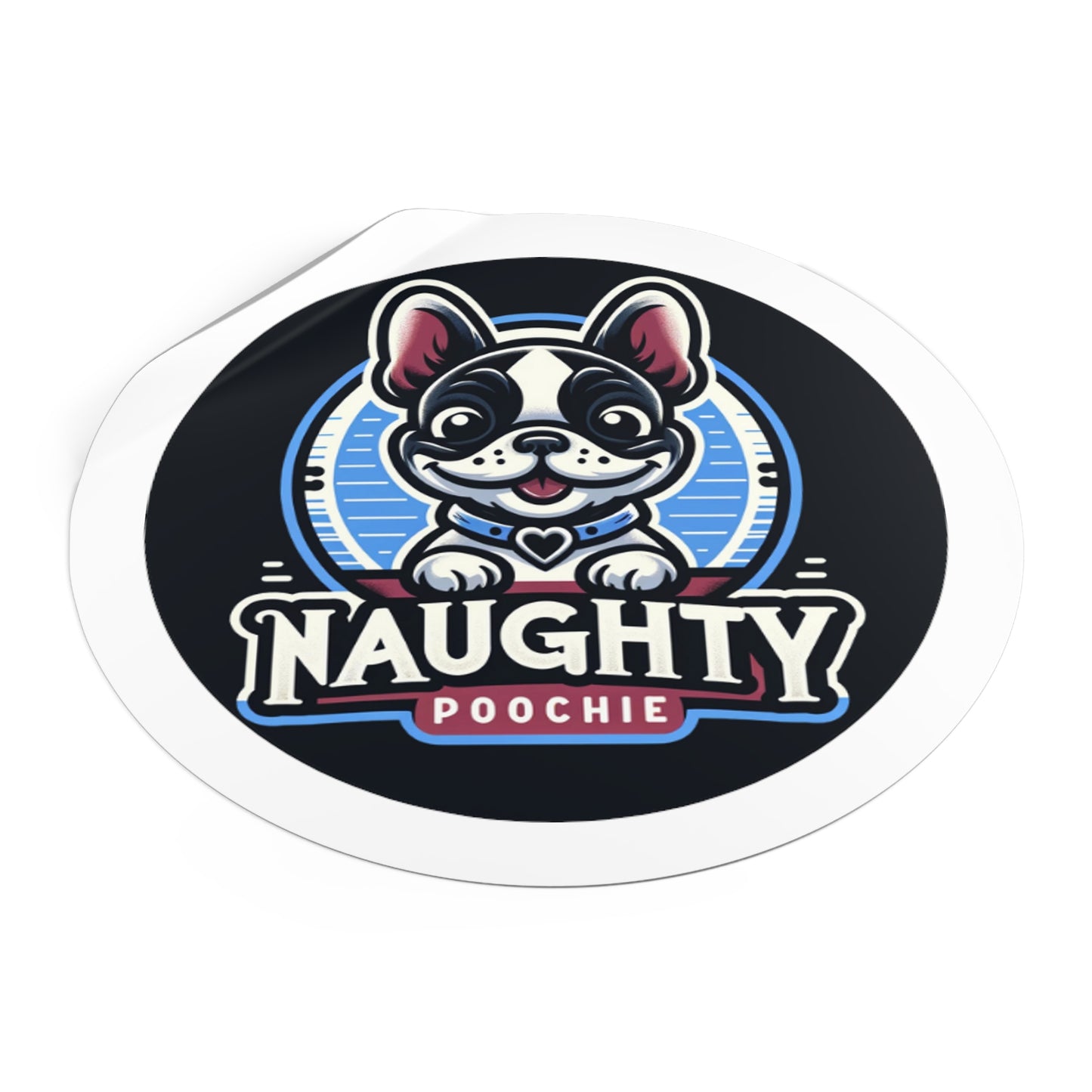 Round Vinyl Stickers - Naught French Bulldog