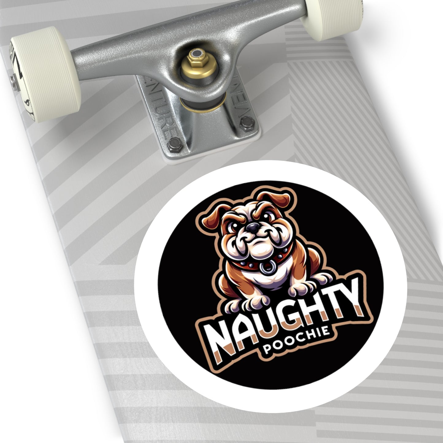 Round Vinyl Stickers - Naughty Bulldog