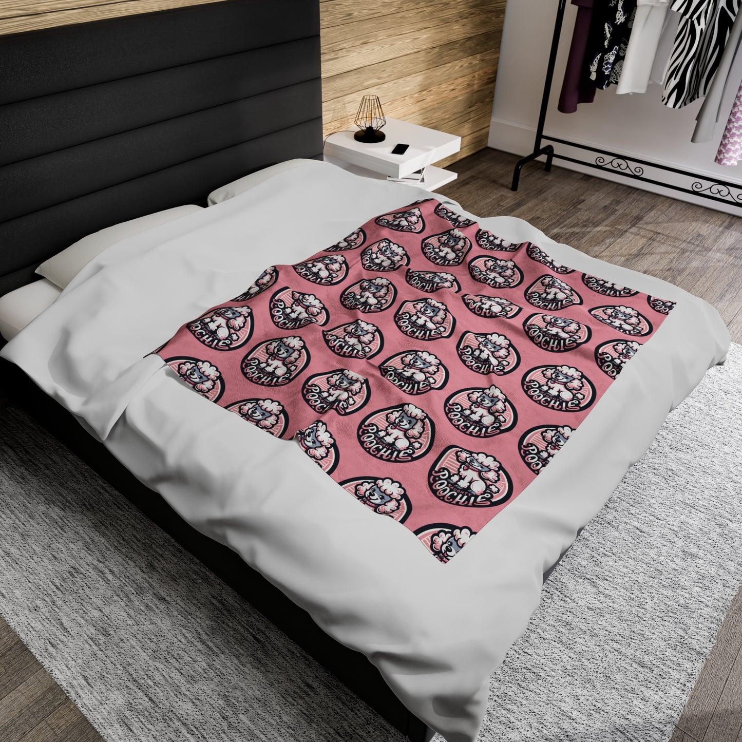 Velveteen Plush Blanket - Naughty Poodle