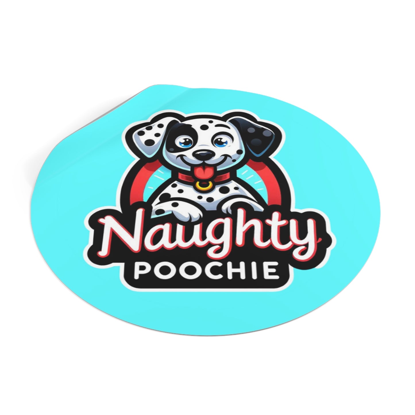 Round Vinyl Stickers - Naughty Dalmatian