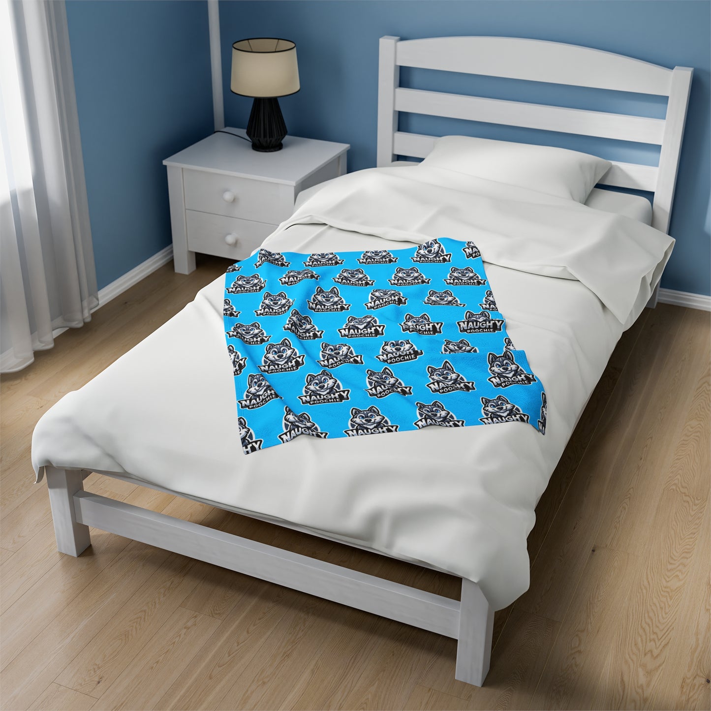 Velveteen Plush Blanket - Naughty Husky