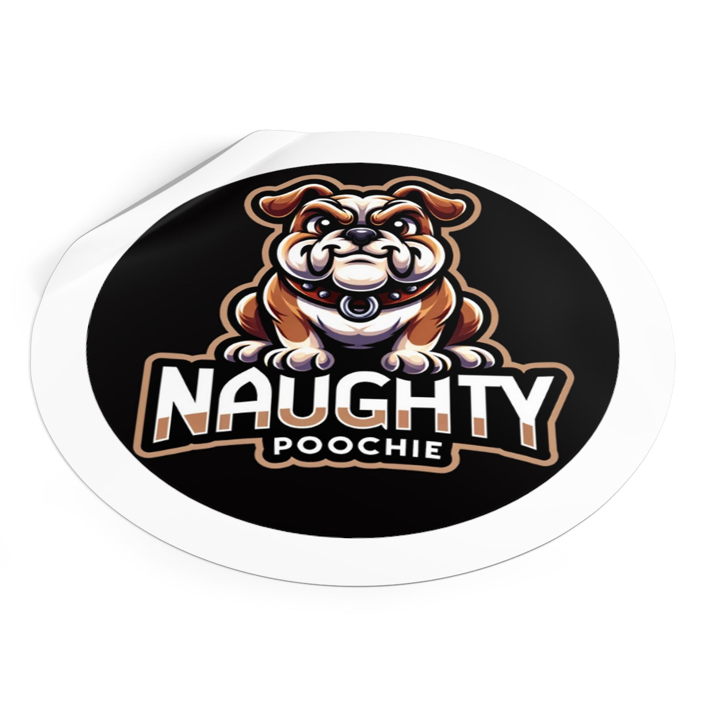 Round Vinyl Stickers - Naughty Bulldog