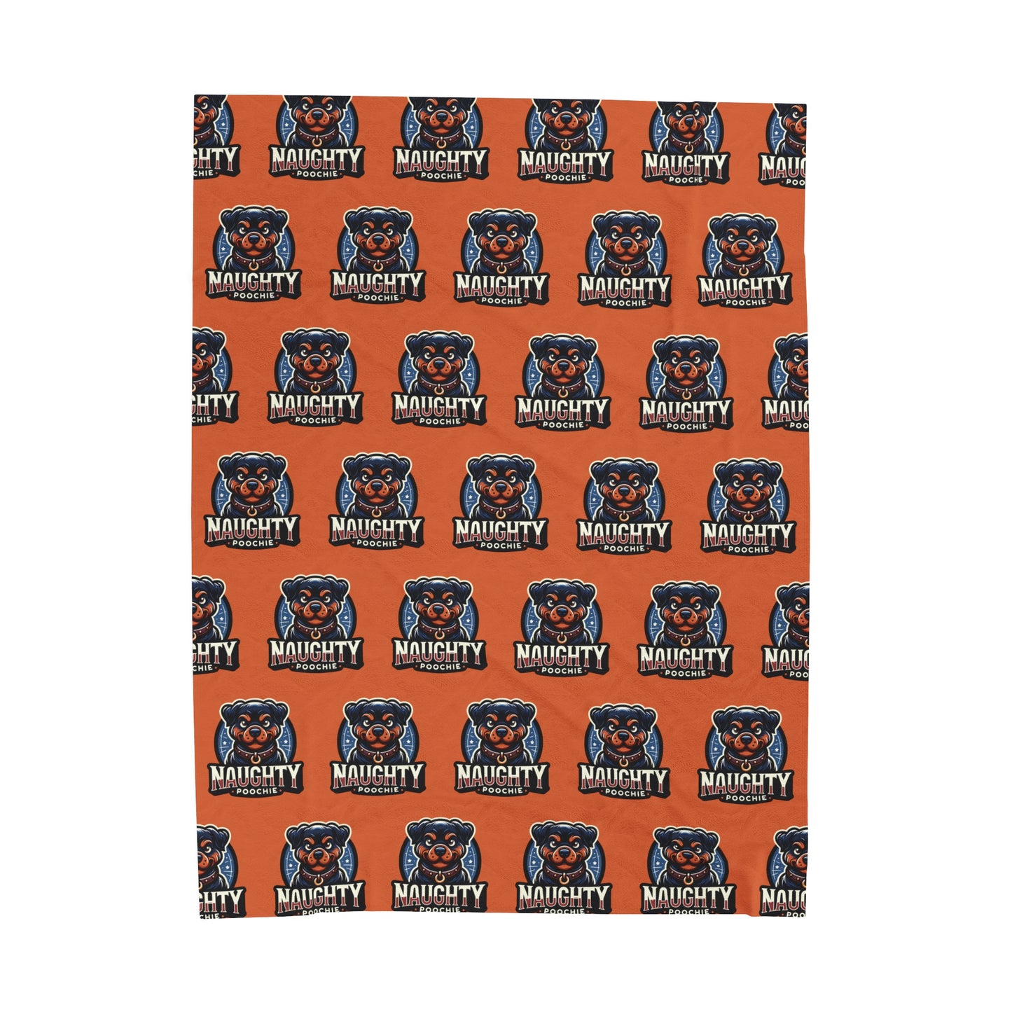 Velveteen Plush Blanket - Naughty Rottweiler