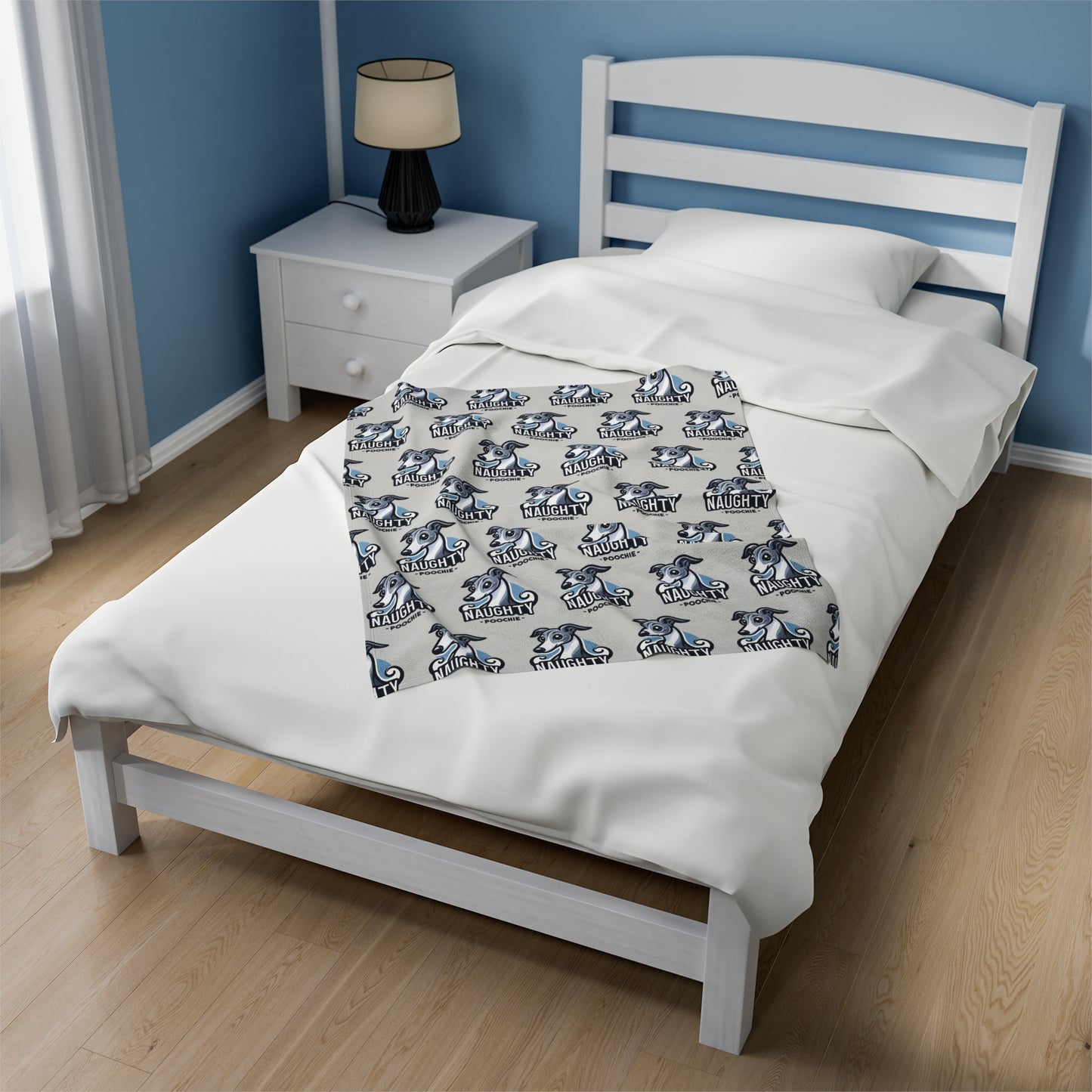 Velveteen Plush Blanket - Naughty Italian Greyhound