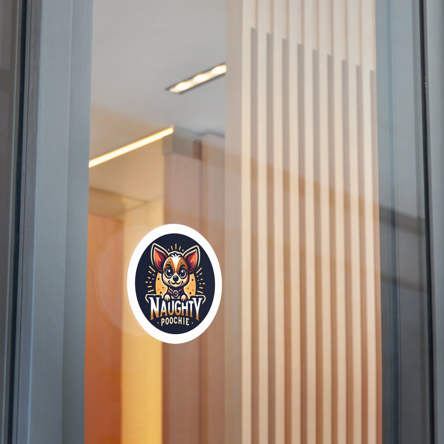 Round Vinyl Stickers - Naughty Chihuahua