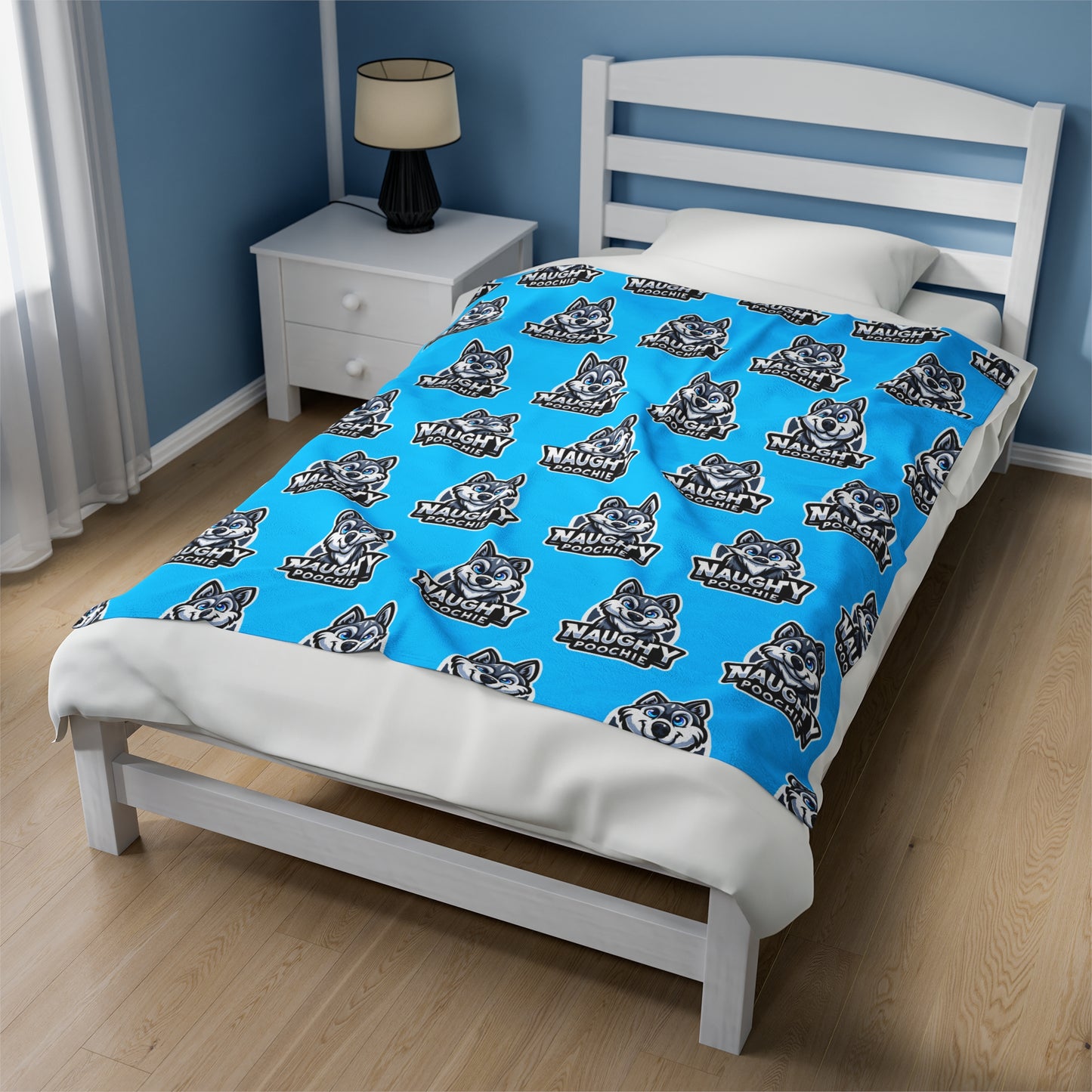 Velveteen Plush Blanket - Naughty Husky