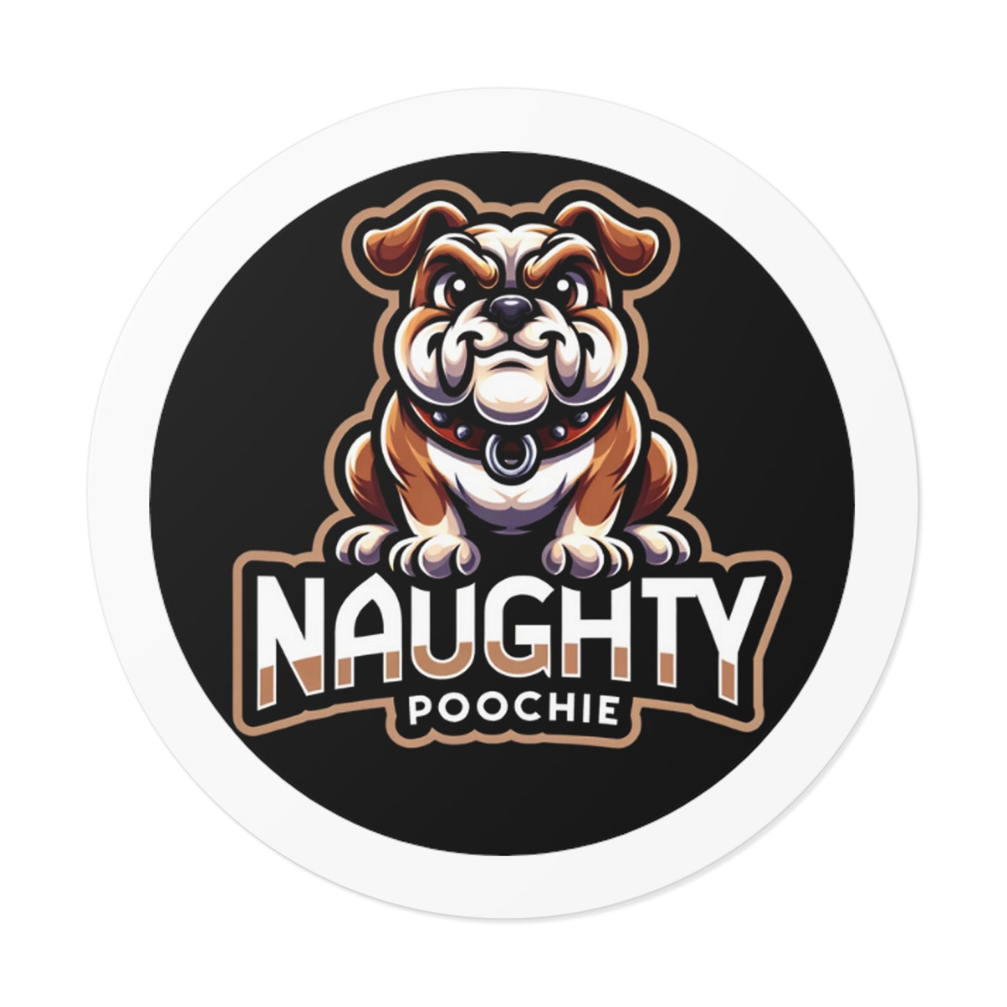 Round Vinyl Stickers - Naughty Bulldog