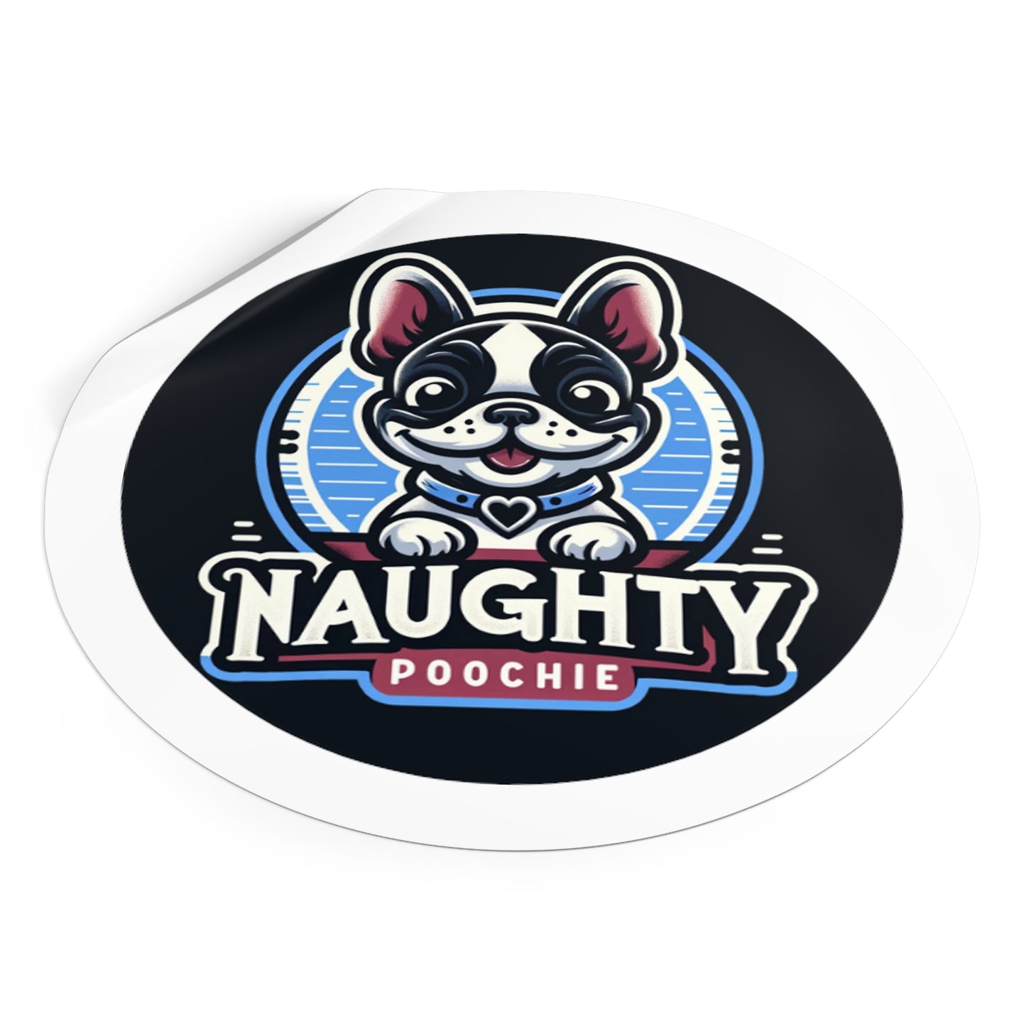 Round Vinyl Stickers - Naught French Bulldog
