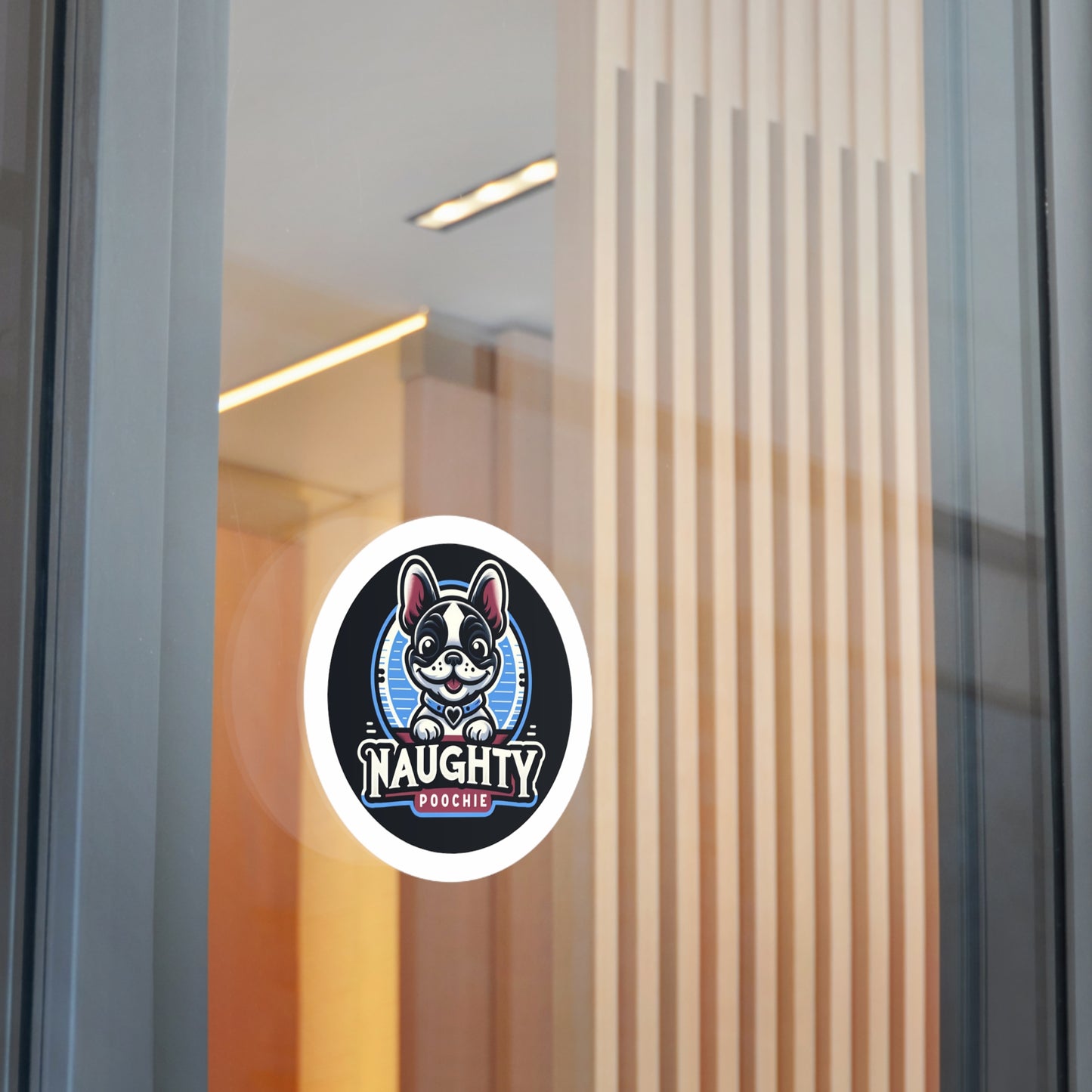 Round Vinyl Stickers - Naught French Bulldog