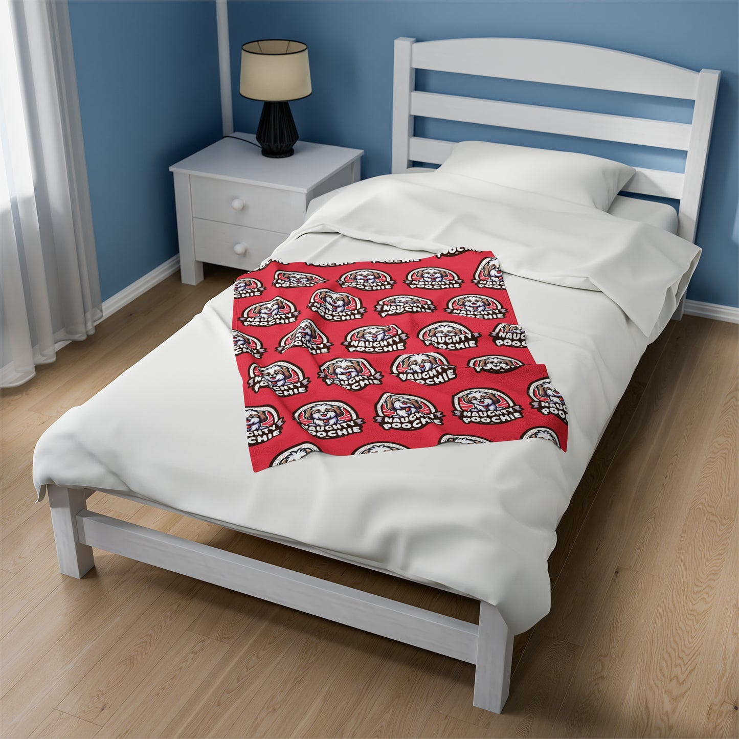 Velveteen Plush Blanket - Naughty Shih Tzu
