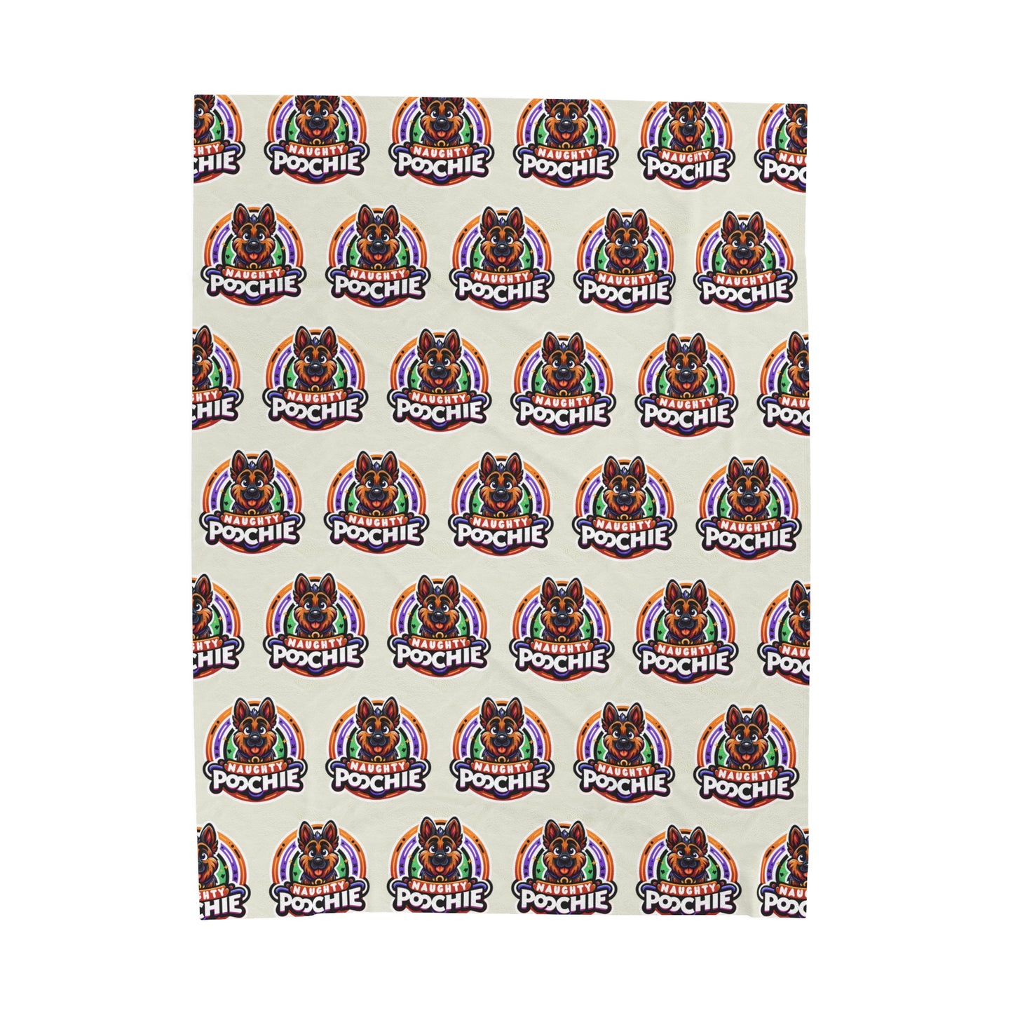 Velveteen Plush Blanket - Naughty German Shepherd