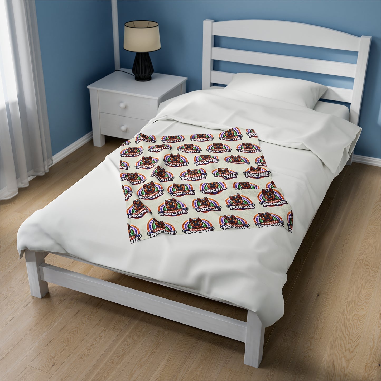 Velveteen Plush Blanket - Naughty German Shepherd