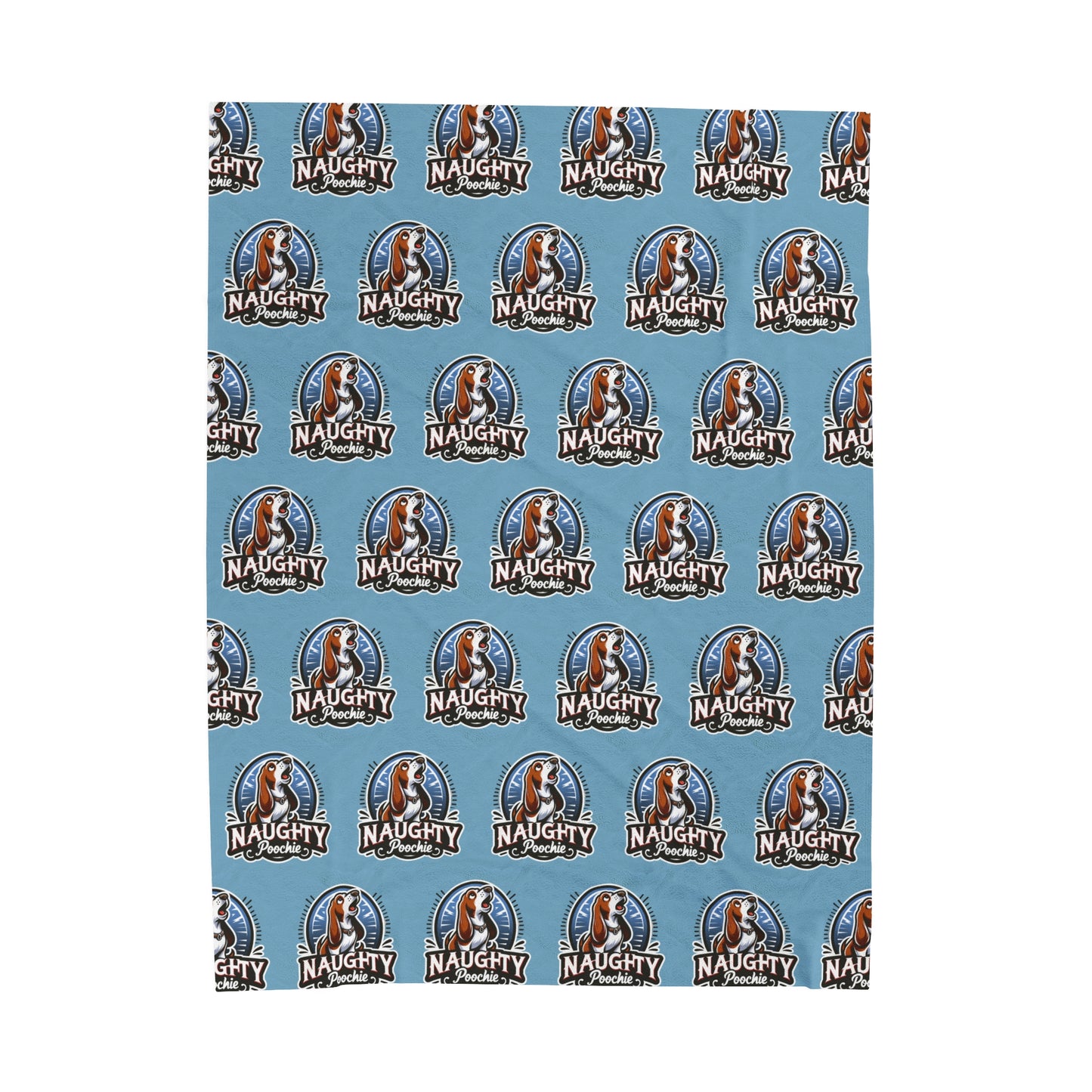 Velveteen Plush Blanket - Naughty Basset Hound