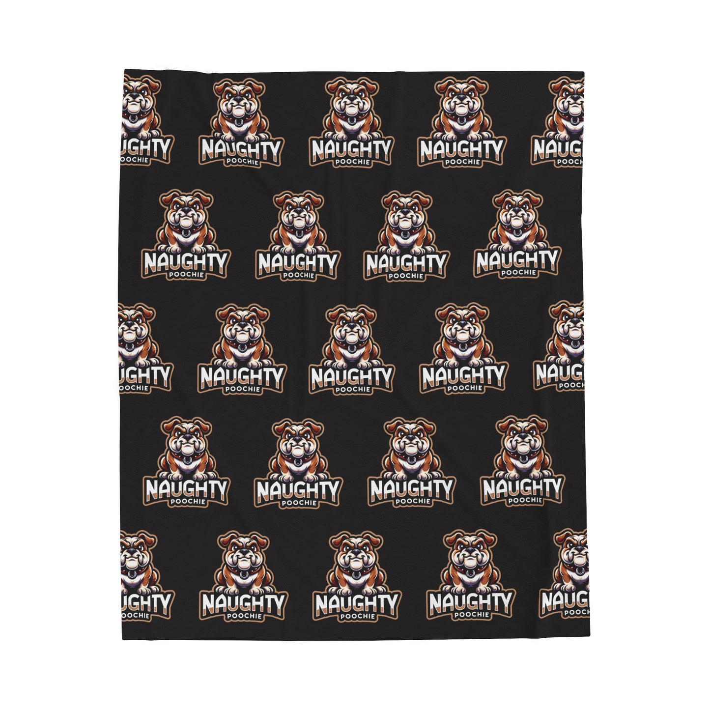 Velveteen Plush Blanket - Naughty Bulldog