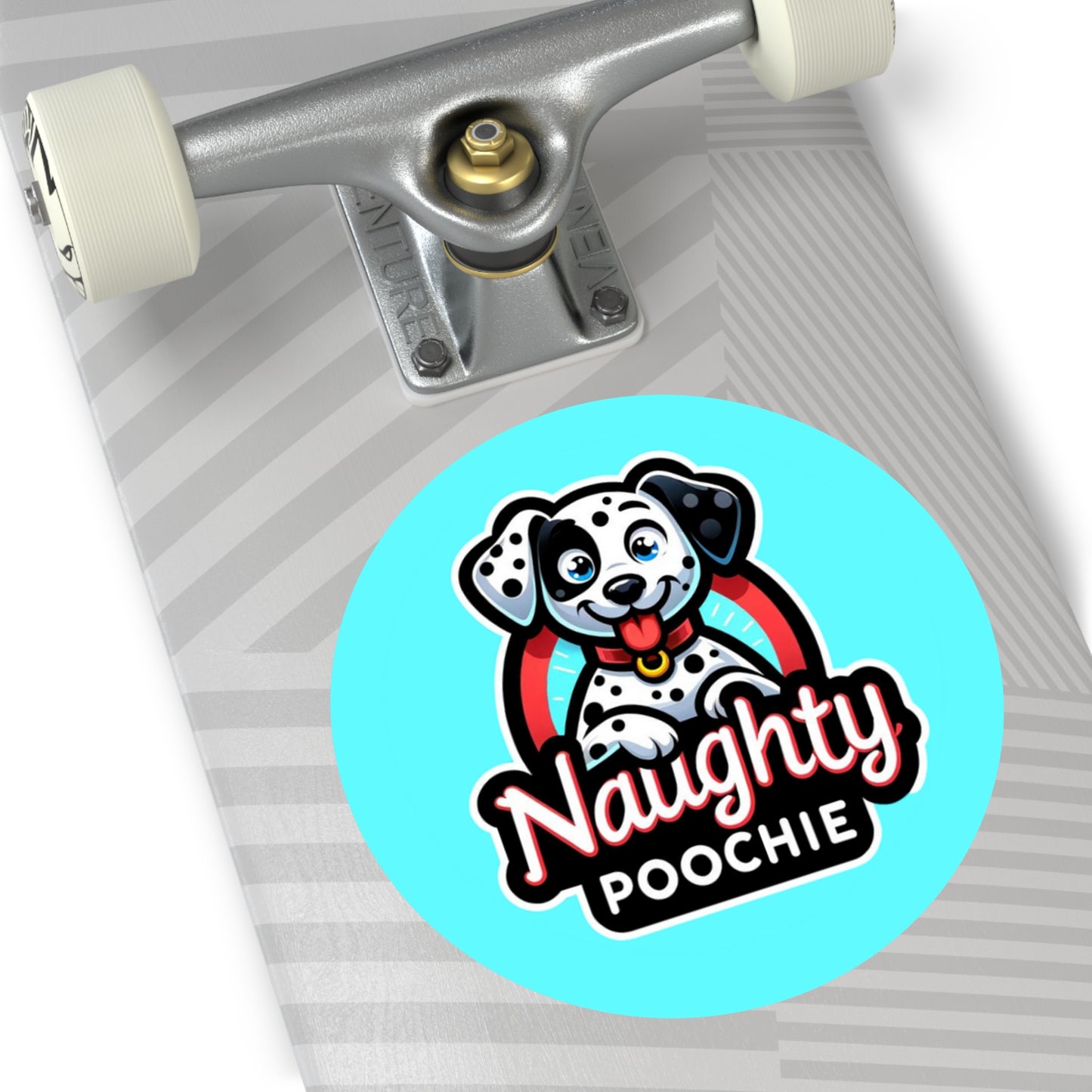 Round Vinyl Stickers - Naughty Dalmatian
