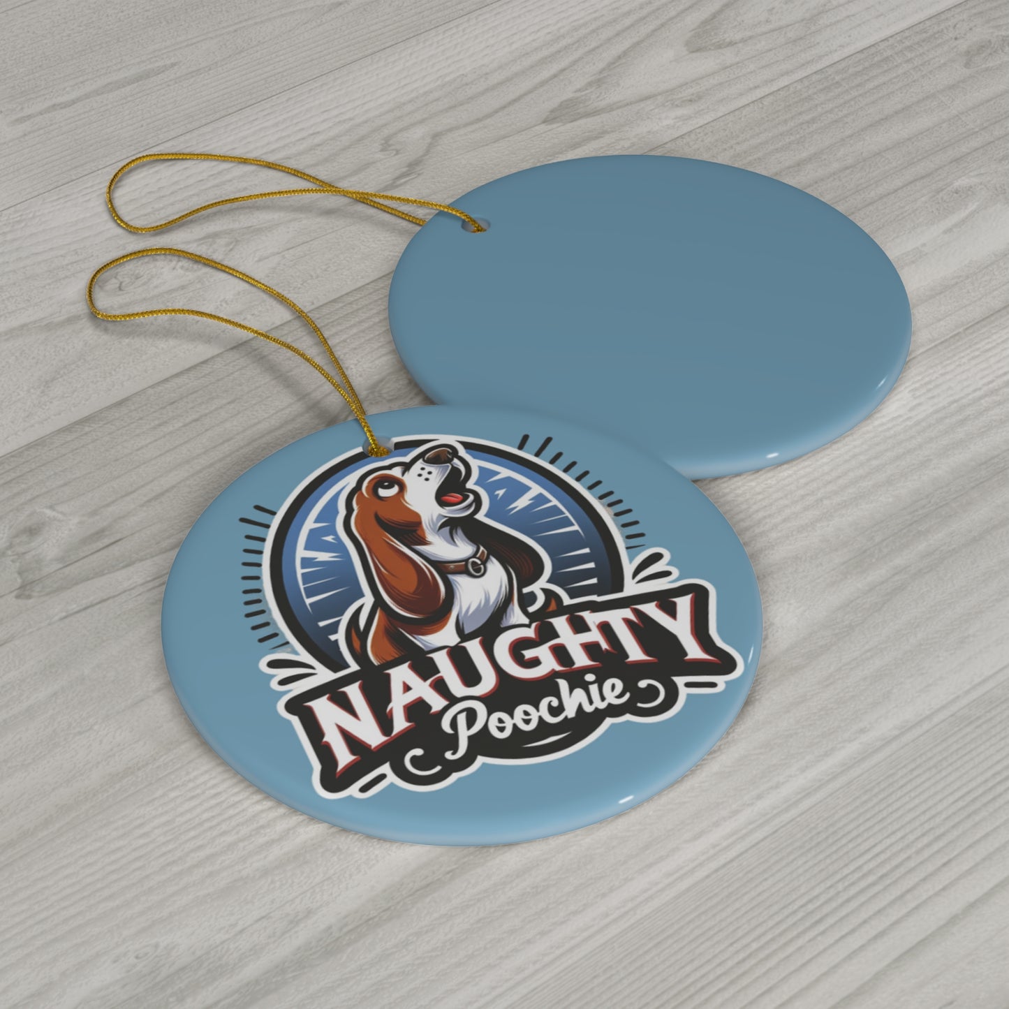 Ceramic Ornament, Naughty Basset Hound