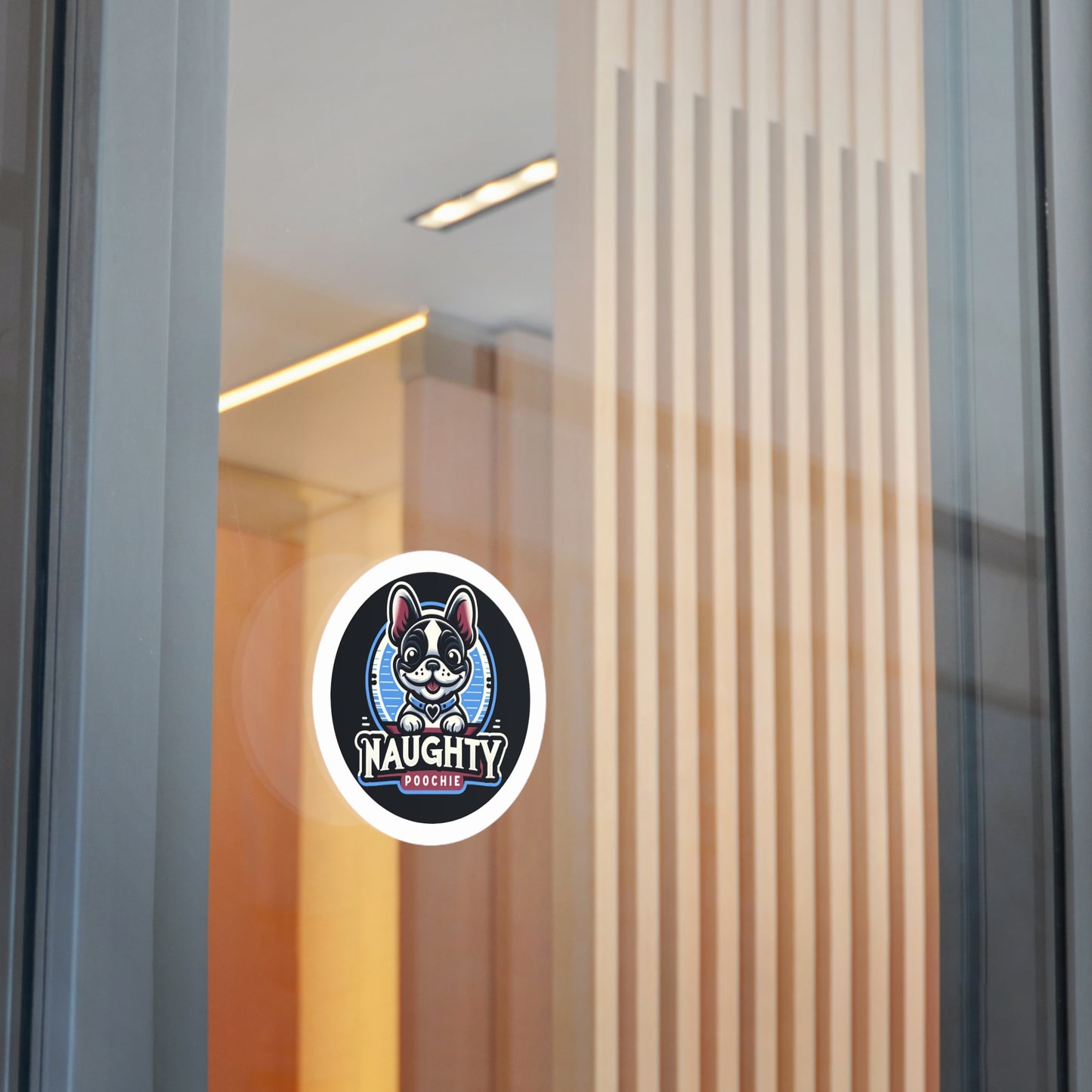 Round Vinyl Stickers - Naught French Bulldog