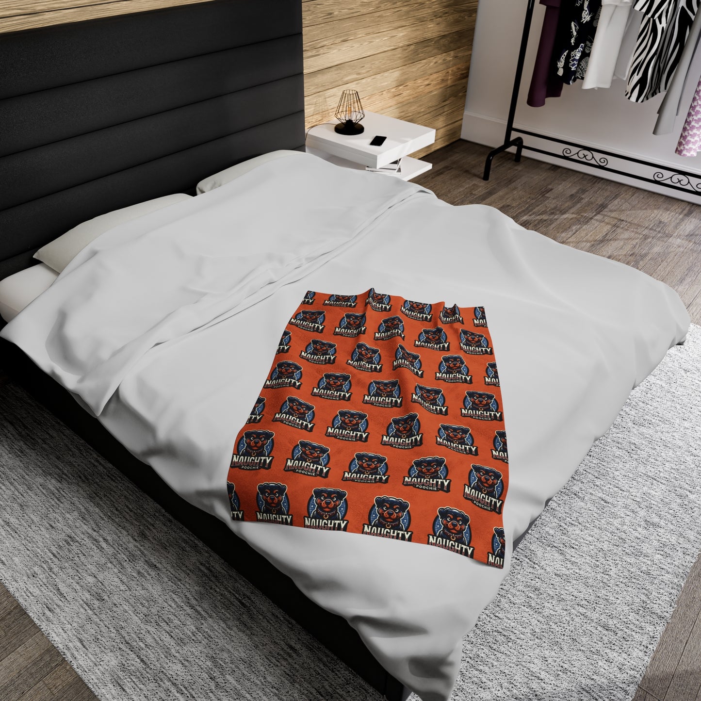 Velveteen Plush Blanket - Naughty Rottweiler