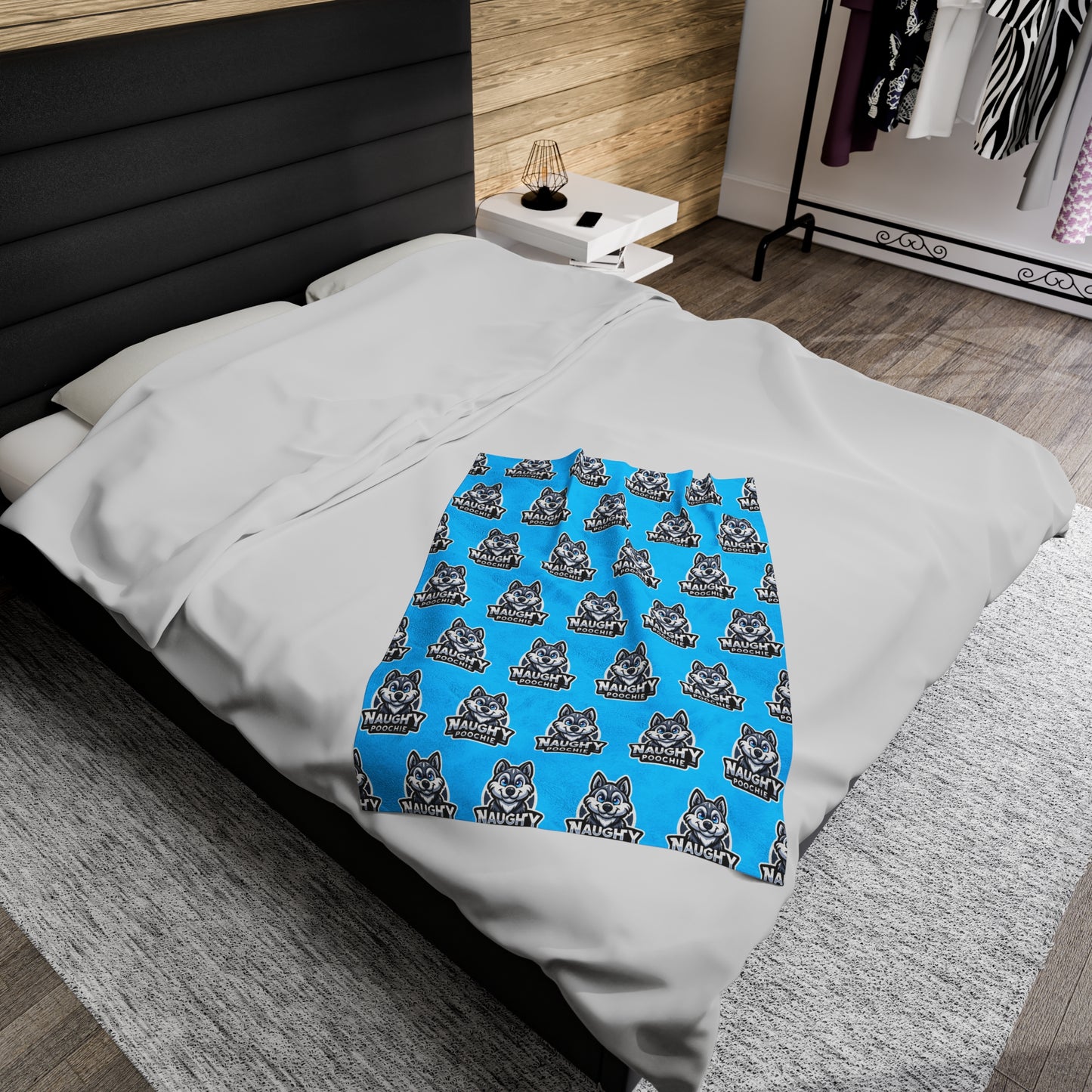 Velveteen Plush Blanket - Naughty Husky