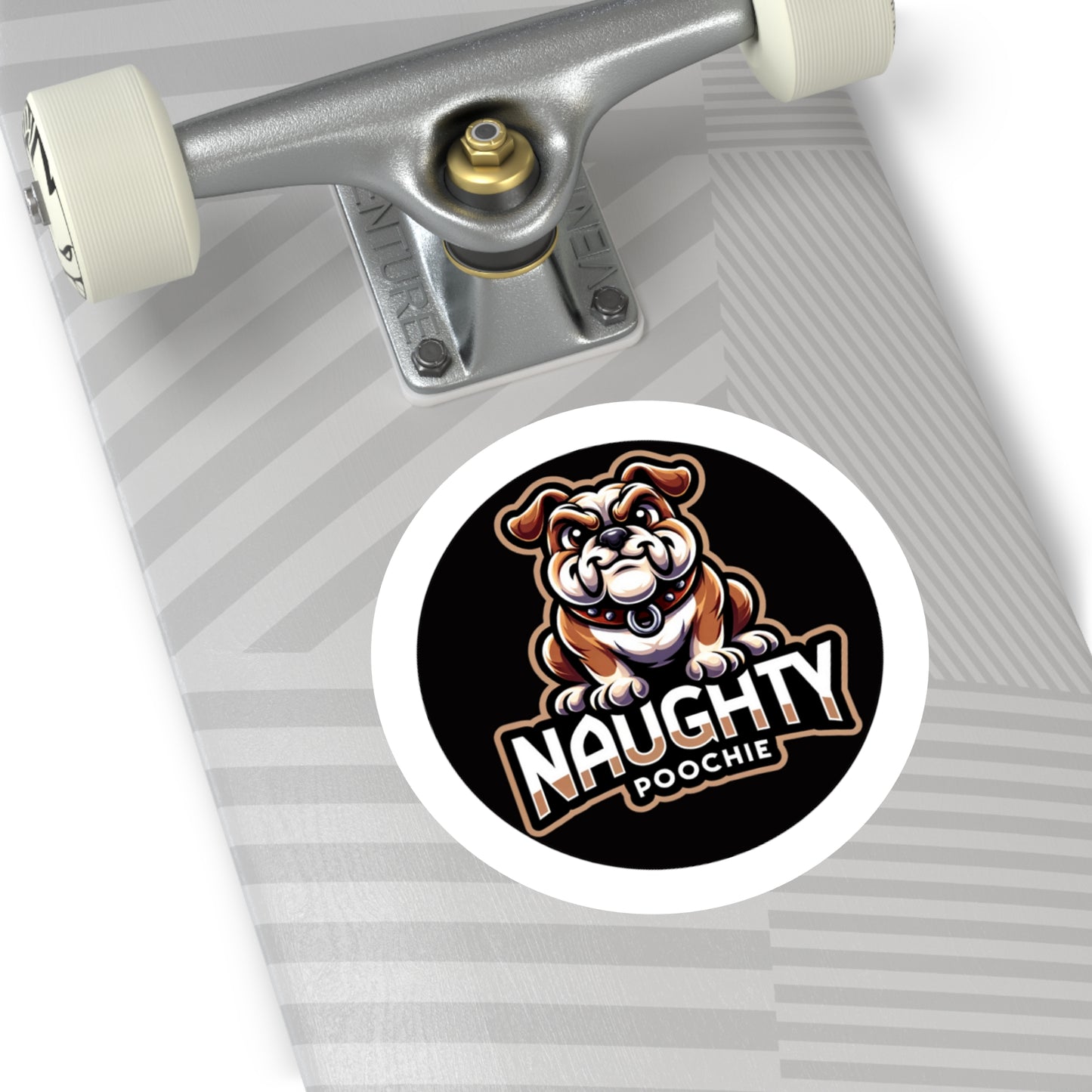 Round Vinyl Stickers - Naughty Bulldog