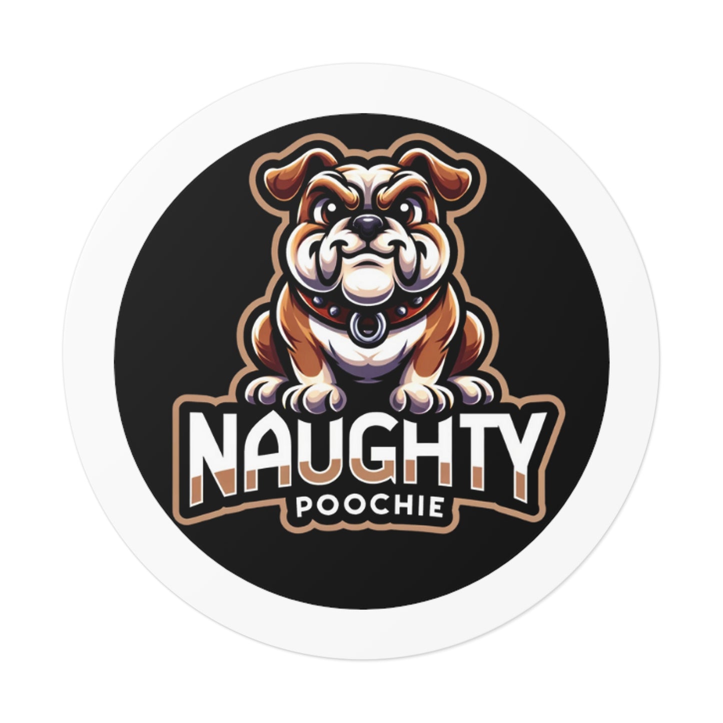 Round Vinyl Stickers - Naughty Bulldog