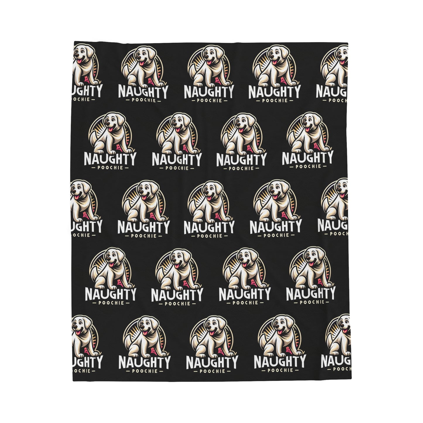 Velveteen Plush Blanket - Naughty White Lab