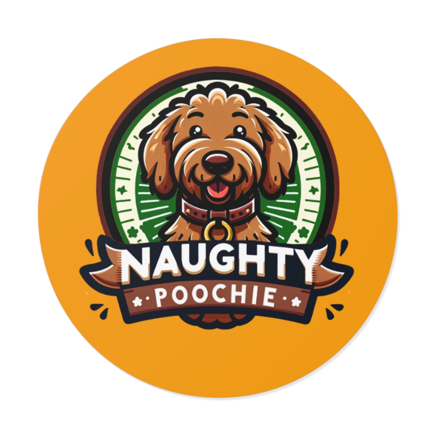 Round Vinyl Stickers - Golden Doodle