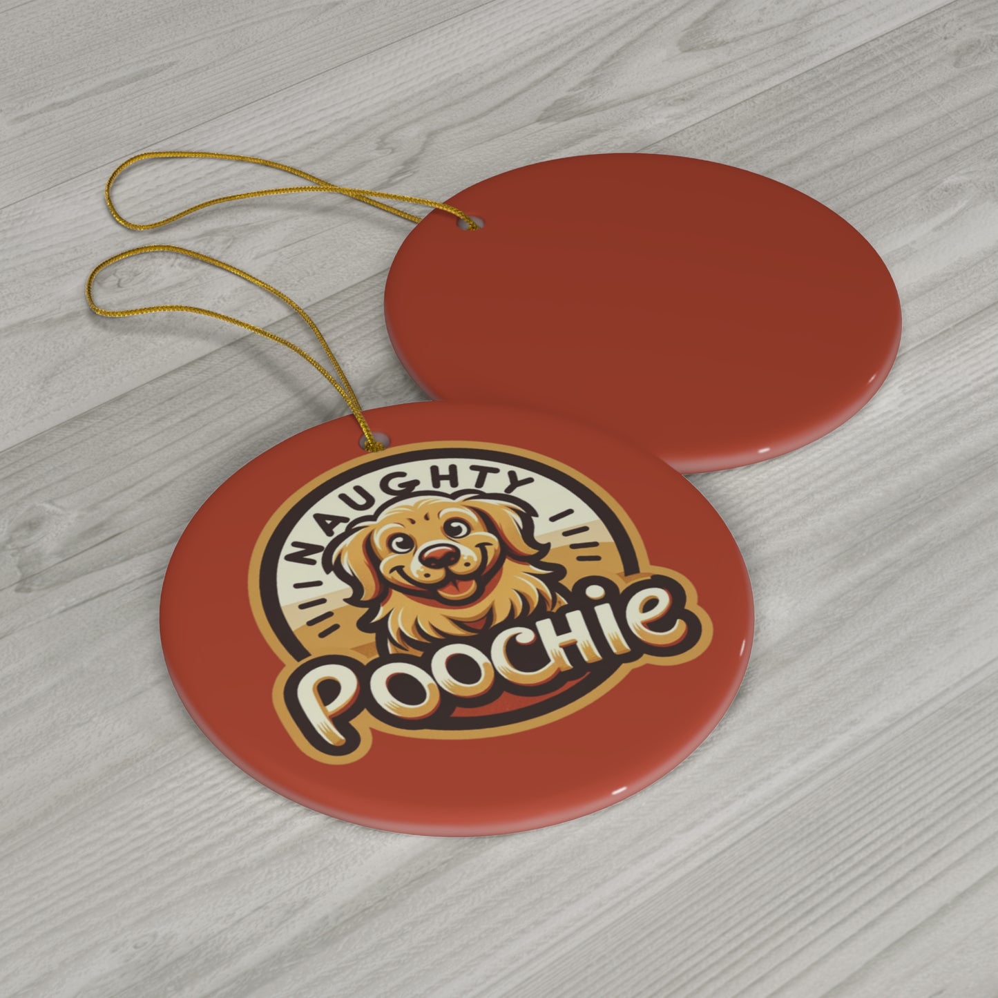Ceramic Ornament - Naughty Golden Retriever