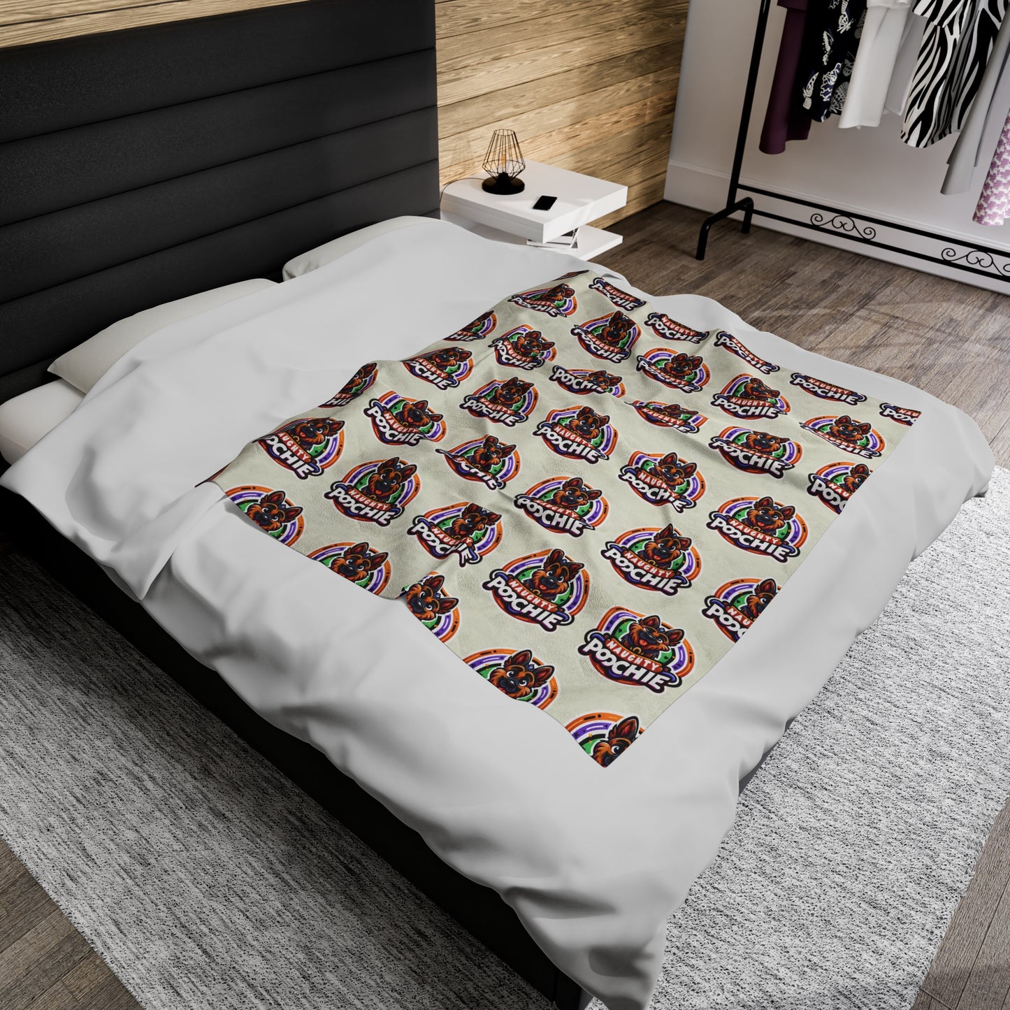 Velveteen Plush Blanket - Naughty German Shepherd