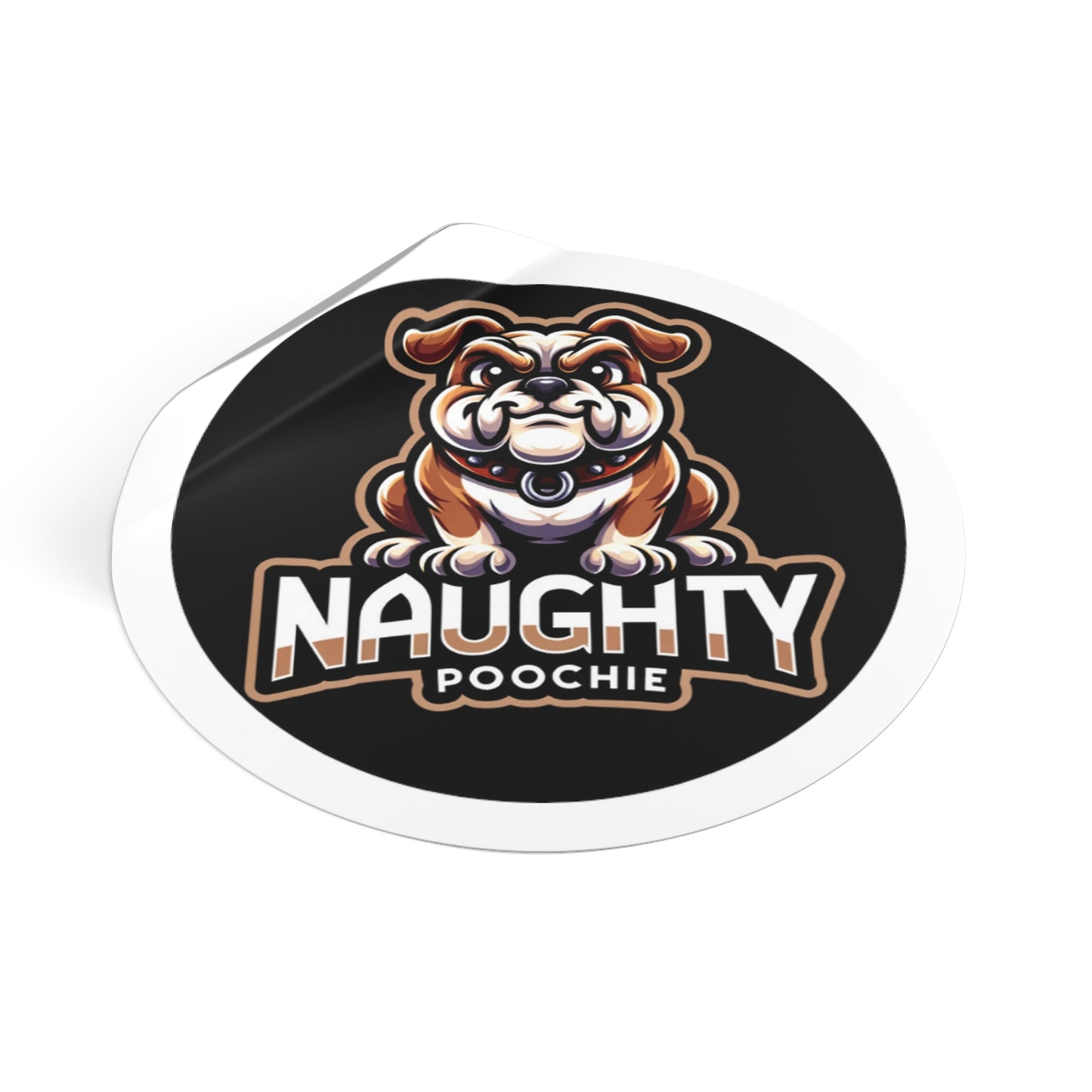 Round Vinyl Stickers - Naughty Bulldog