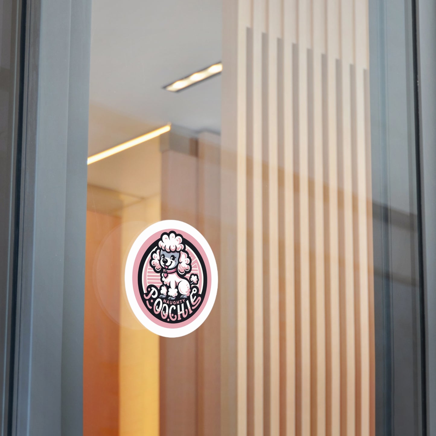 Round Vinyl Stickers - Naughty Poodle