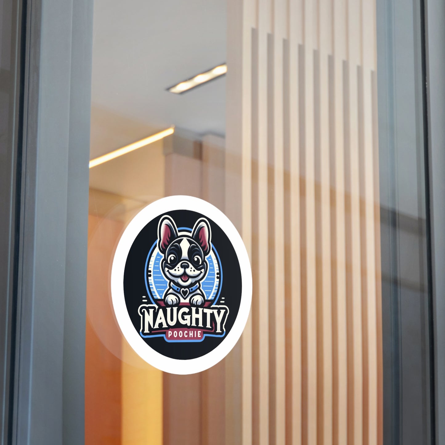 Round Vinyl Stickers - Naught French Bulldog