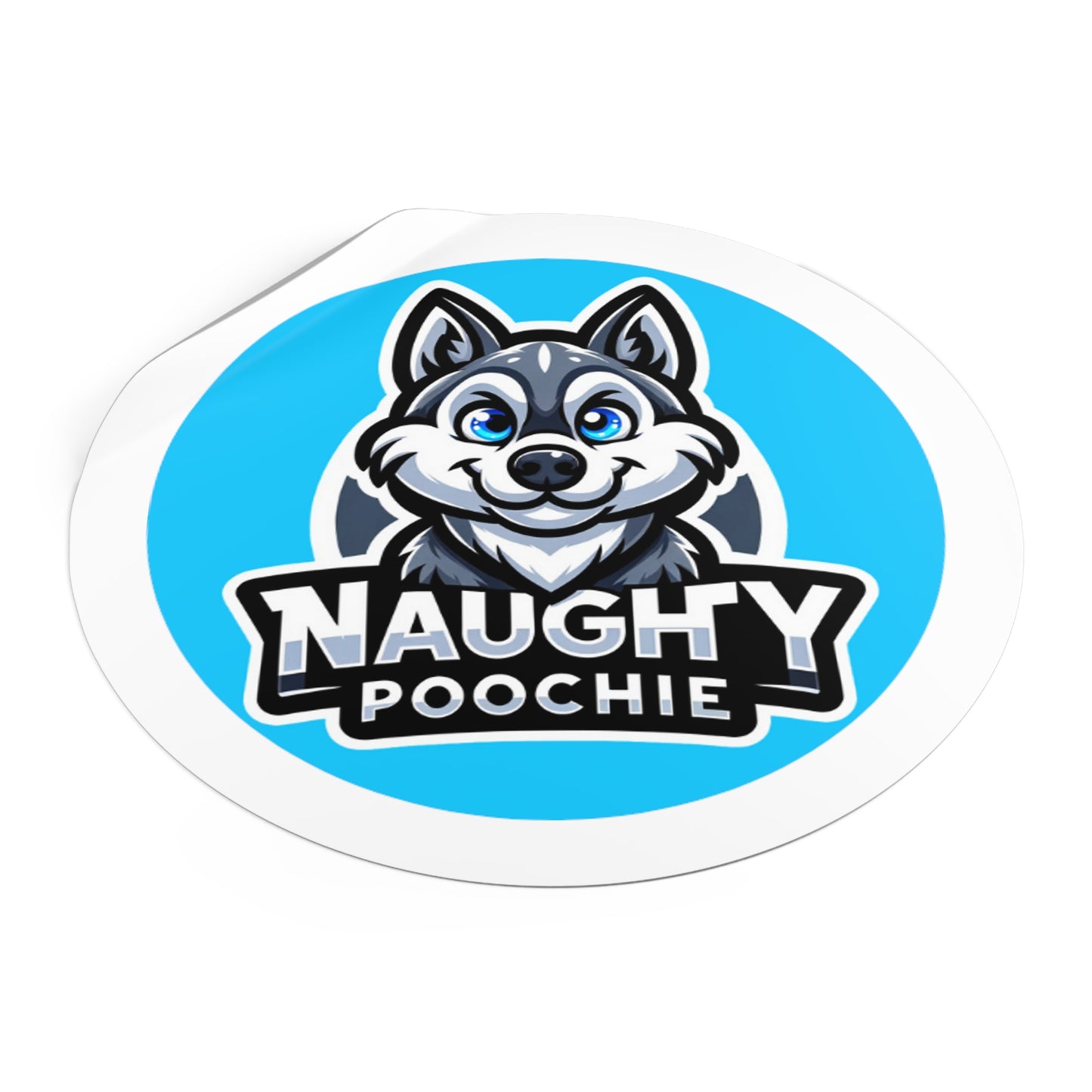 Round Vinyl Stickers - Husky