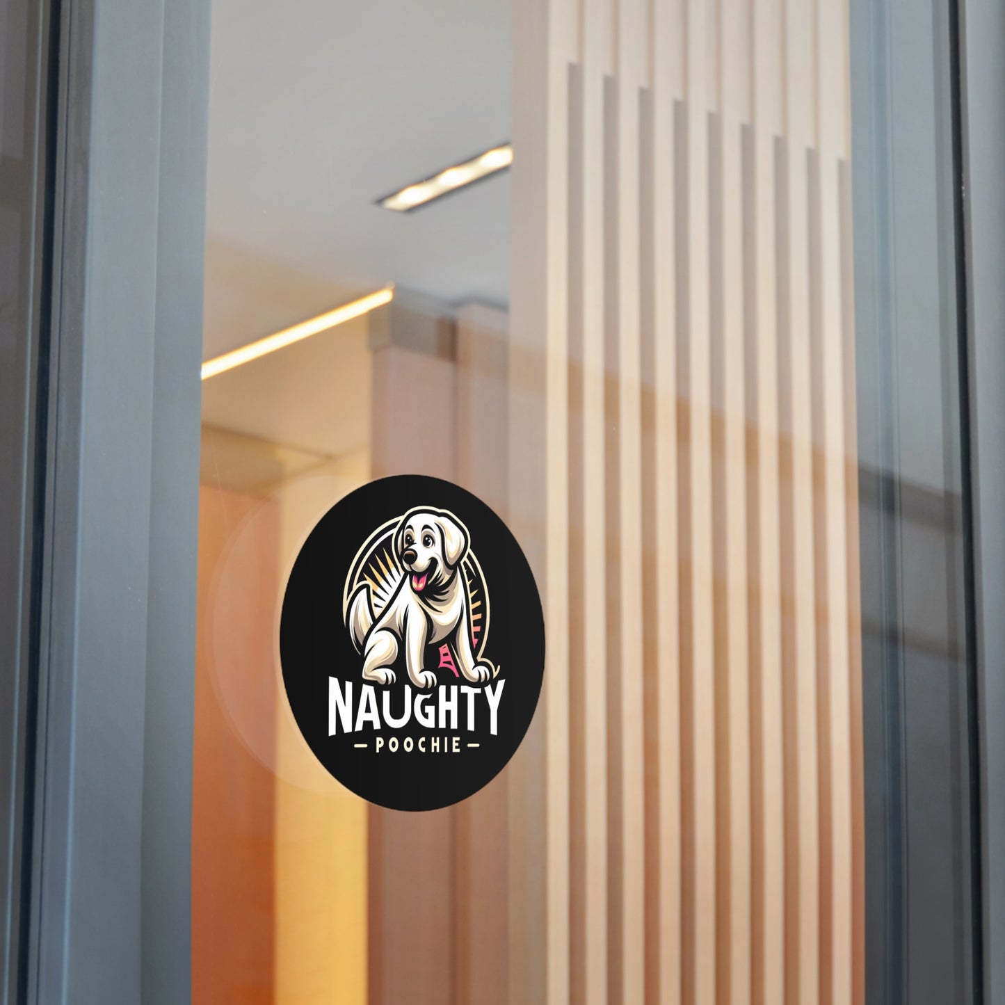 Round Vinyl Stickers - Naughty White Lab
