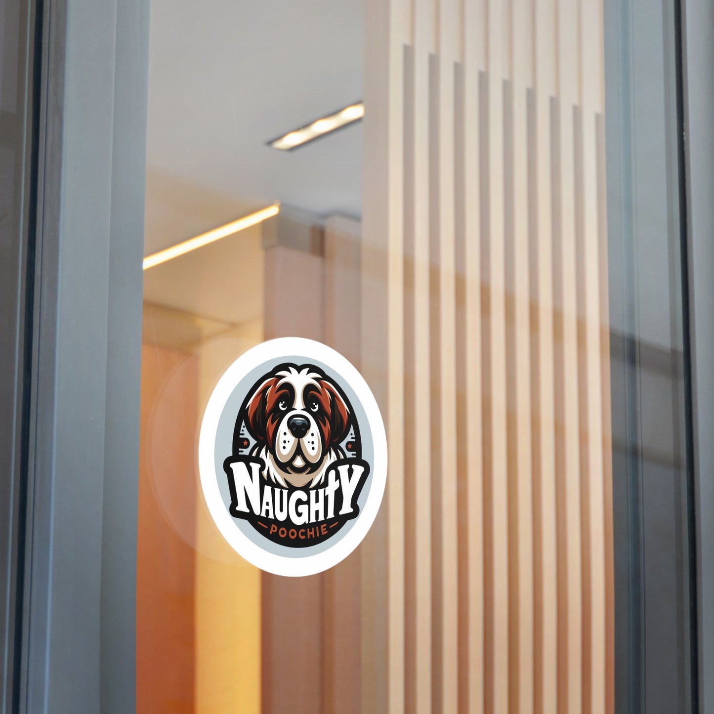 Round Vinyl Stickers - Naughty St. Bernard