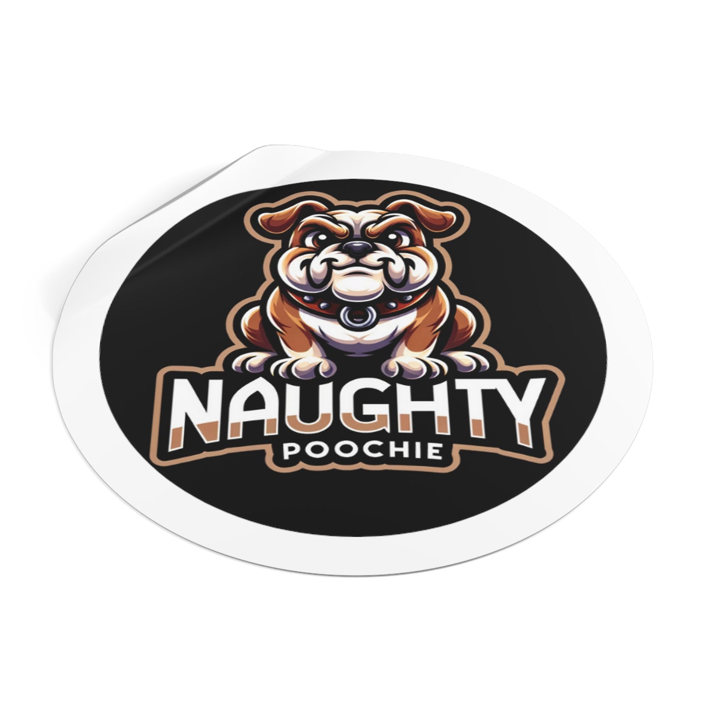 Round Vinyl Stickers - Naughty Bulldog