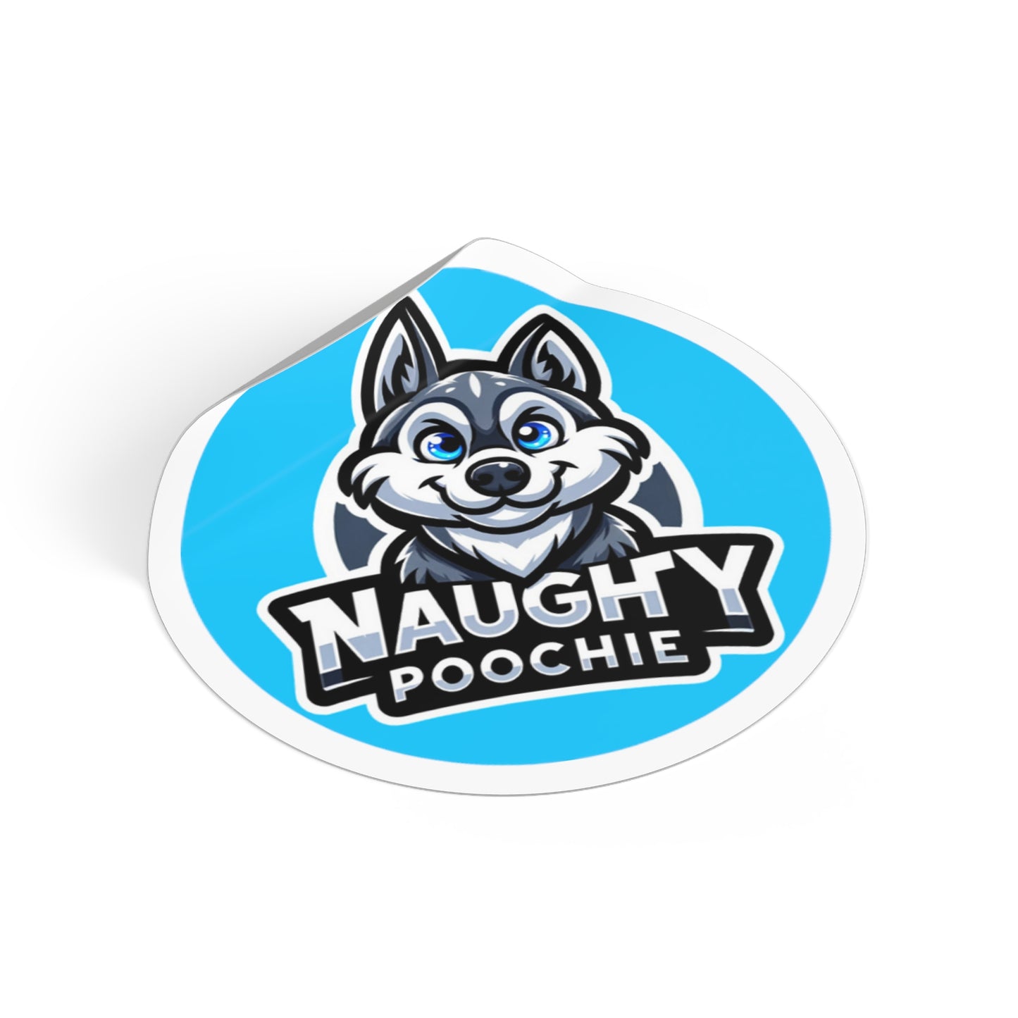 Round Vinyl Stickers - Husky