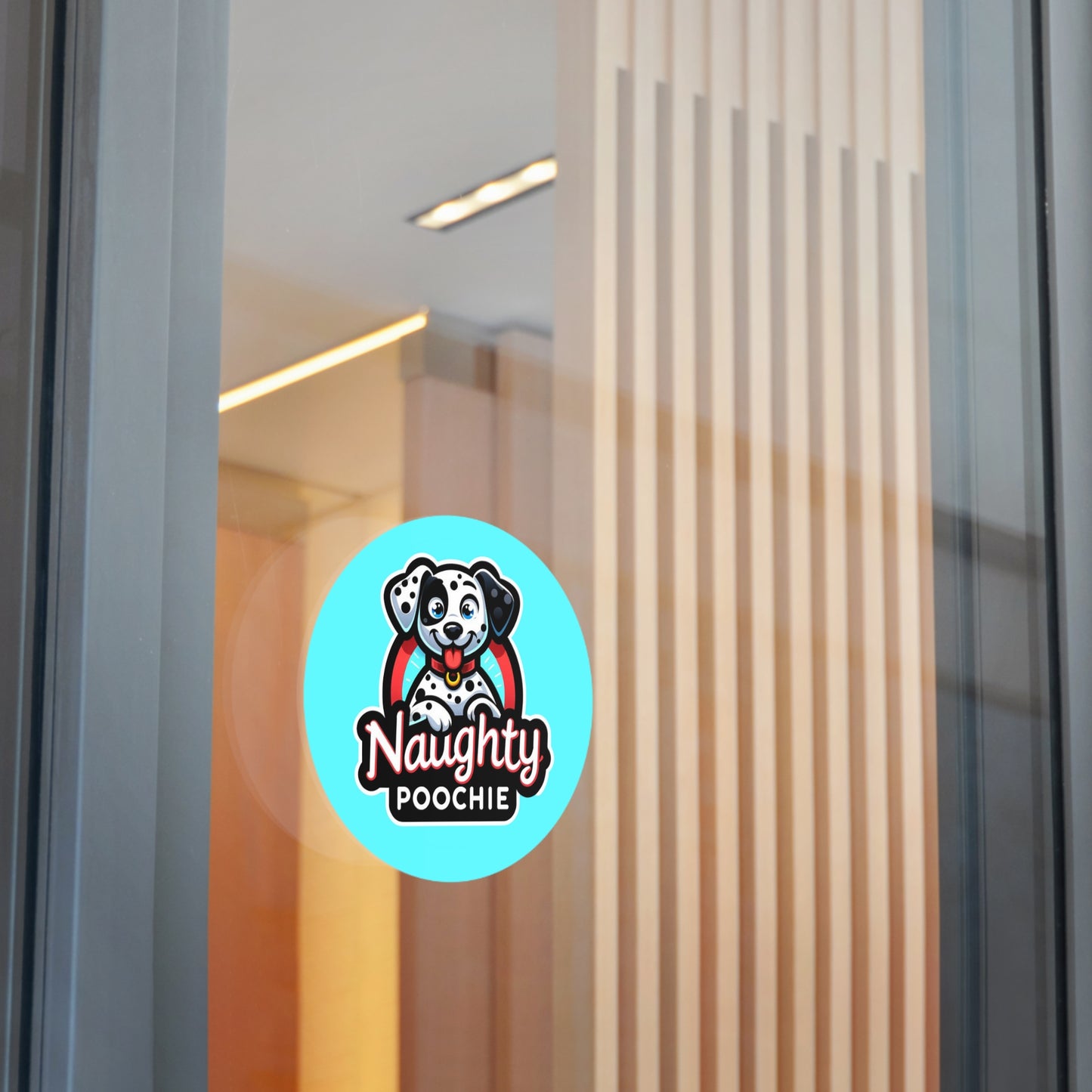 Round Vinyl Stickers - Naughty Dalmatian