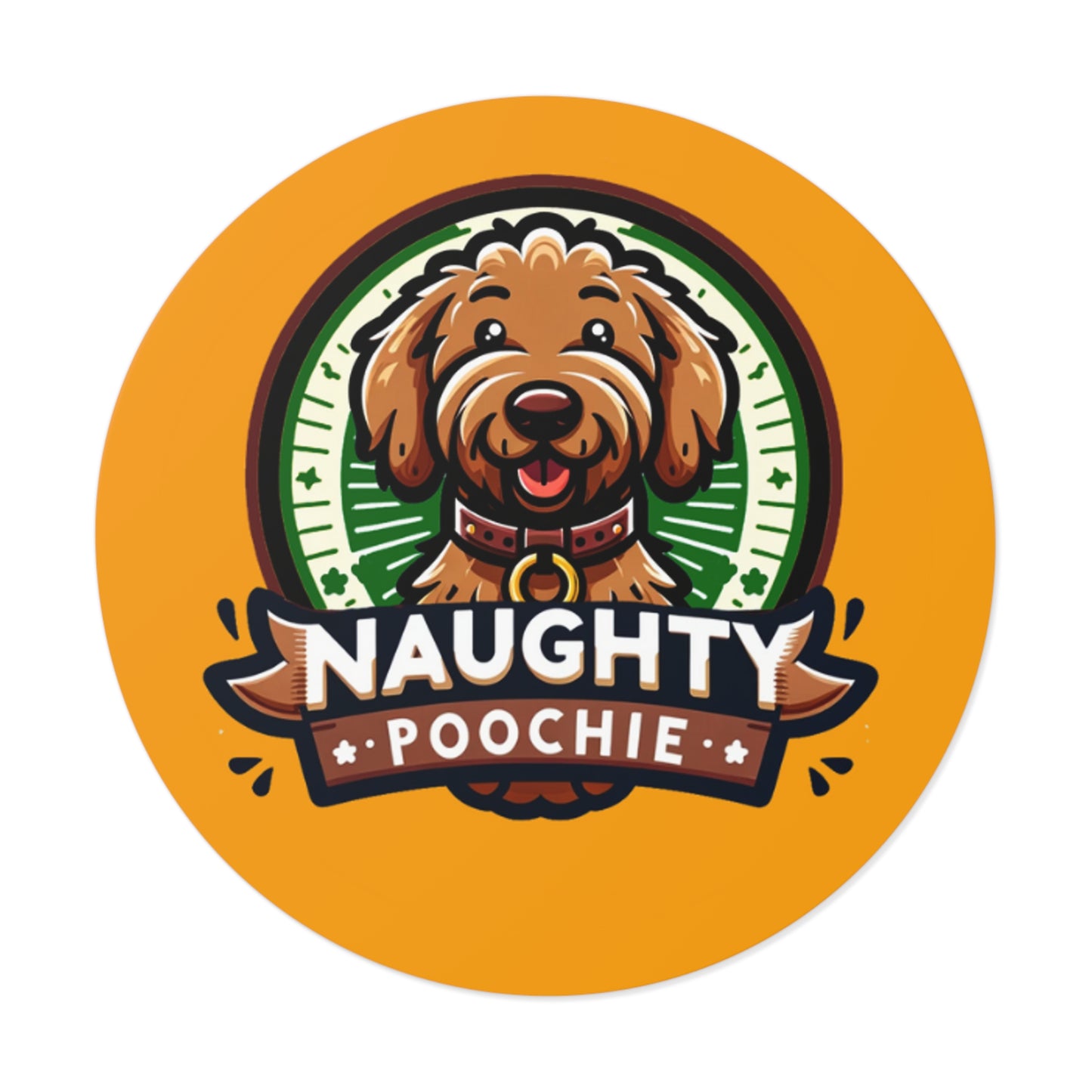 Round Vinyl Stickers - Golden Doodle