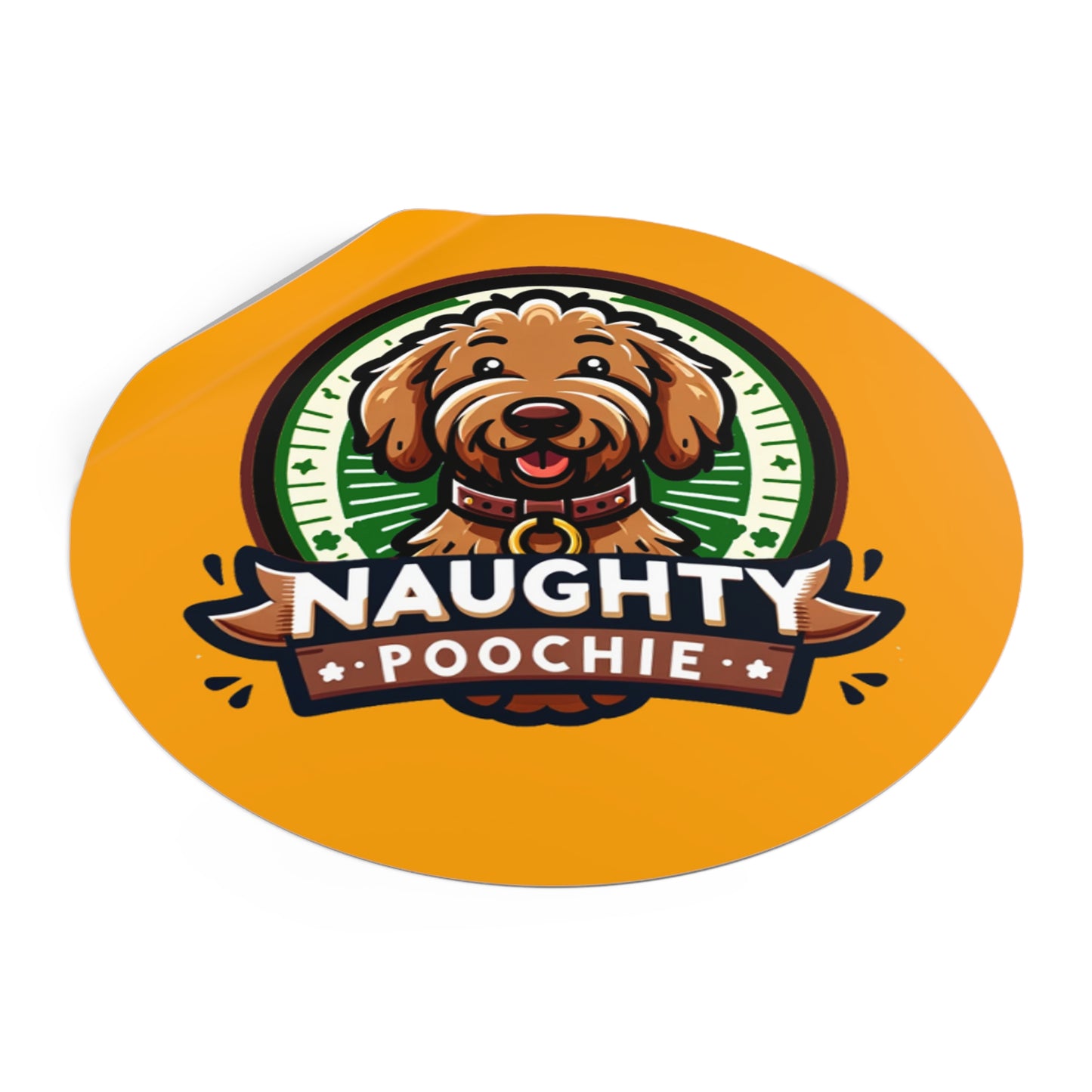Round Vinyl Stickers - Golden Doodle