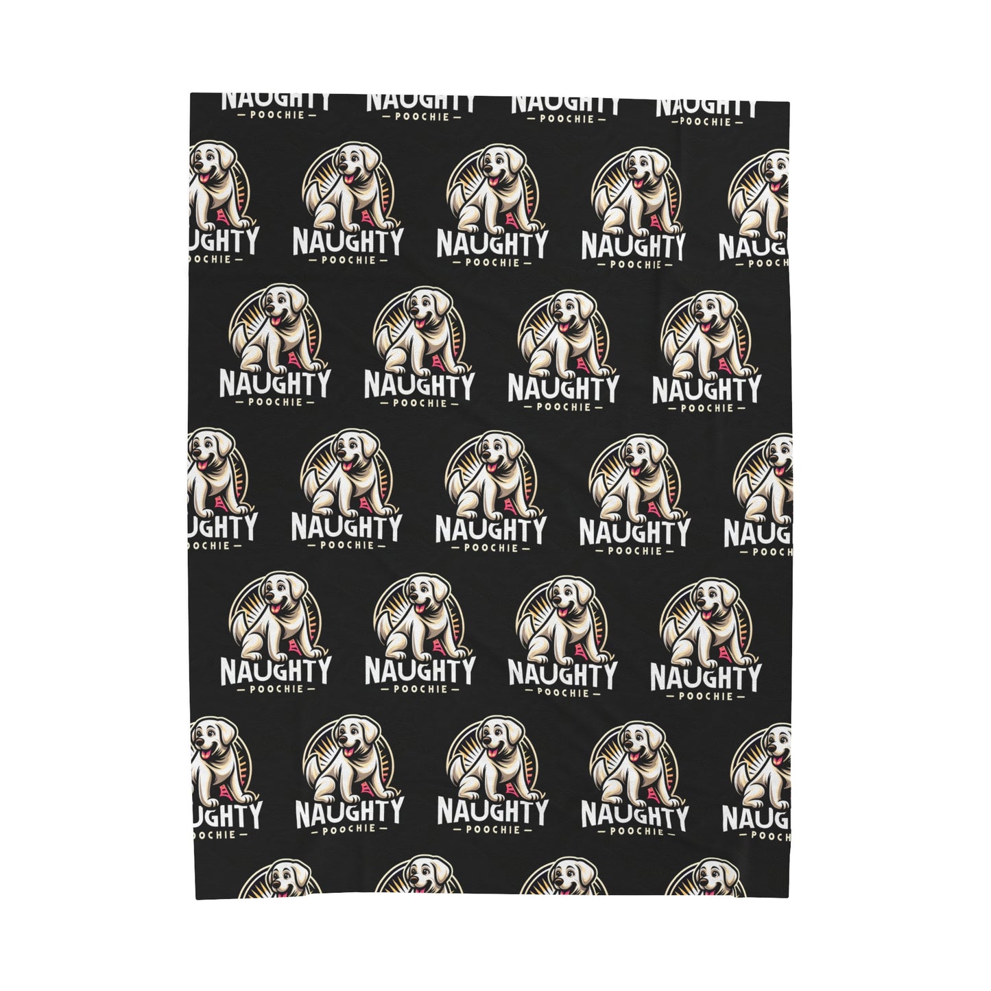 Velveteen Plush Blanket - Naughty White Lab