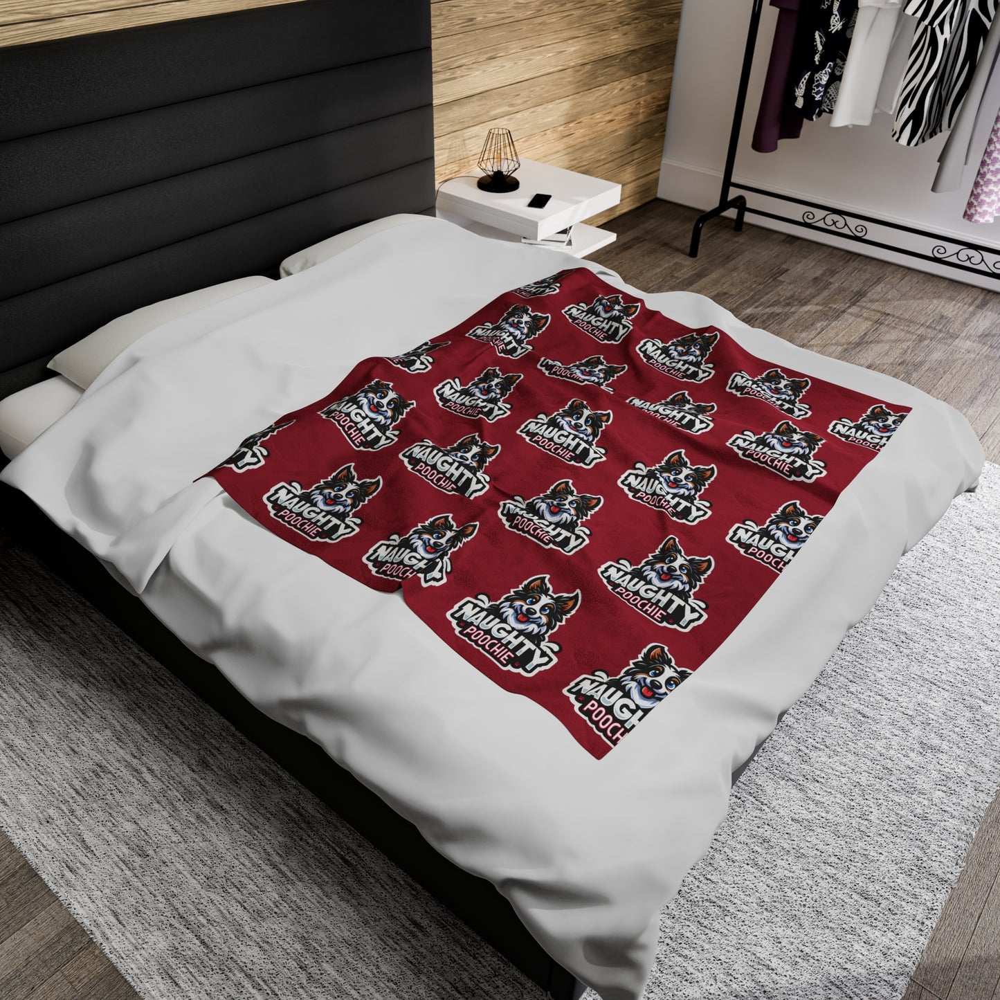 Velveteen Plush Blanket - Naughty Golden Doodle