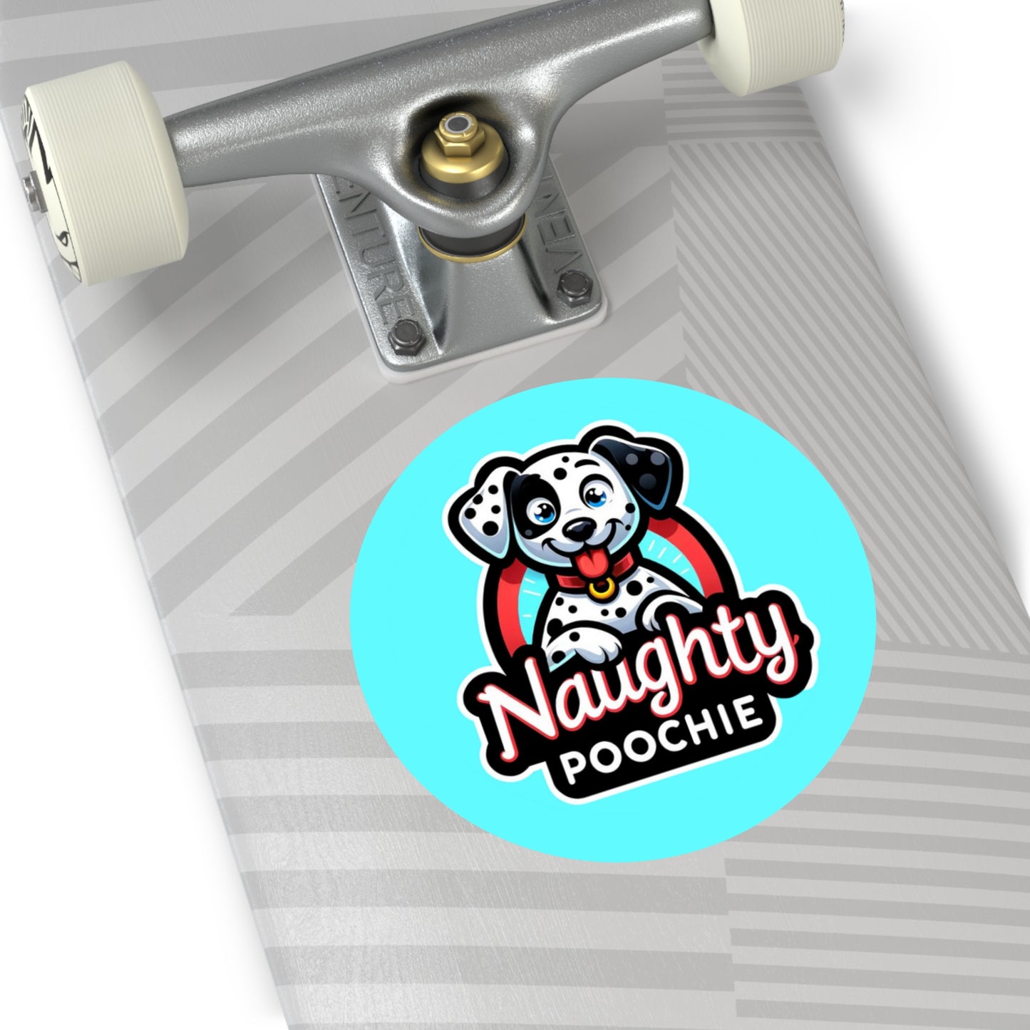 Round Vinyl Stickers - Naughty Dalmatian