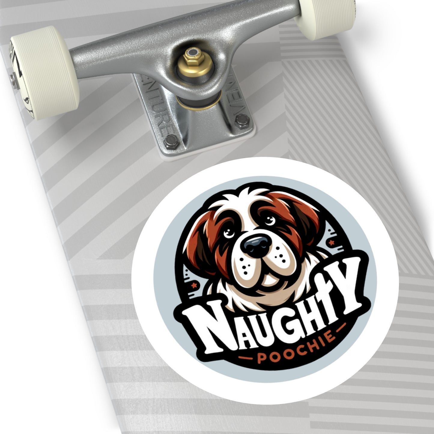 Round Vinyl Stickers - Naughty St. Bernard
