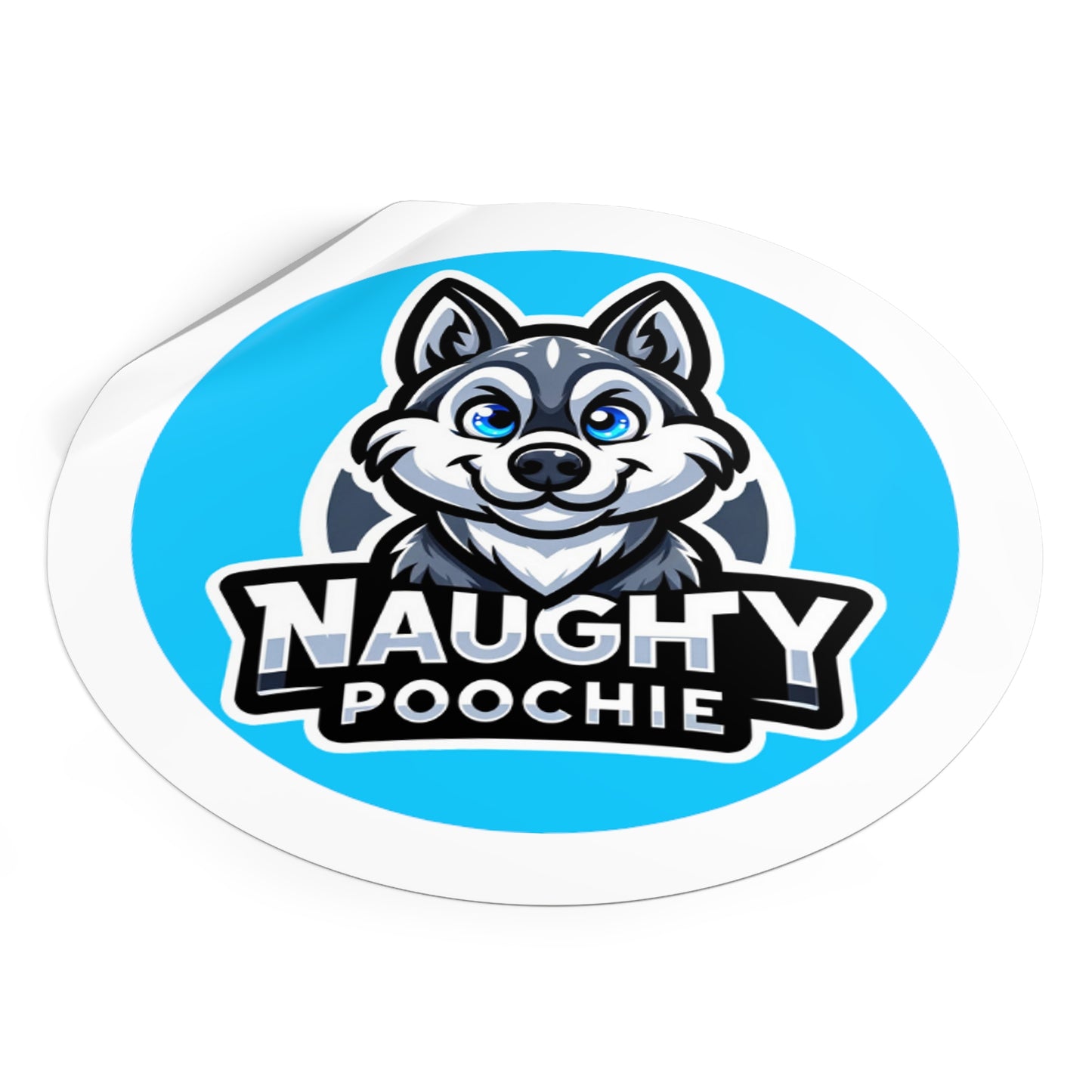 Round Vinyl Stickers - Husky