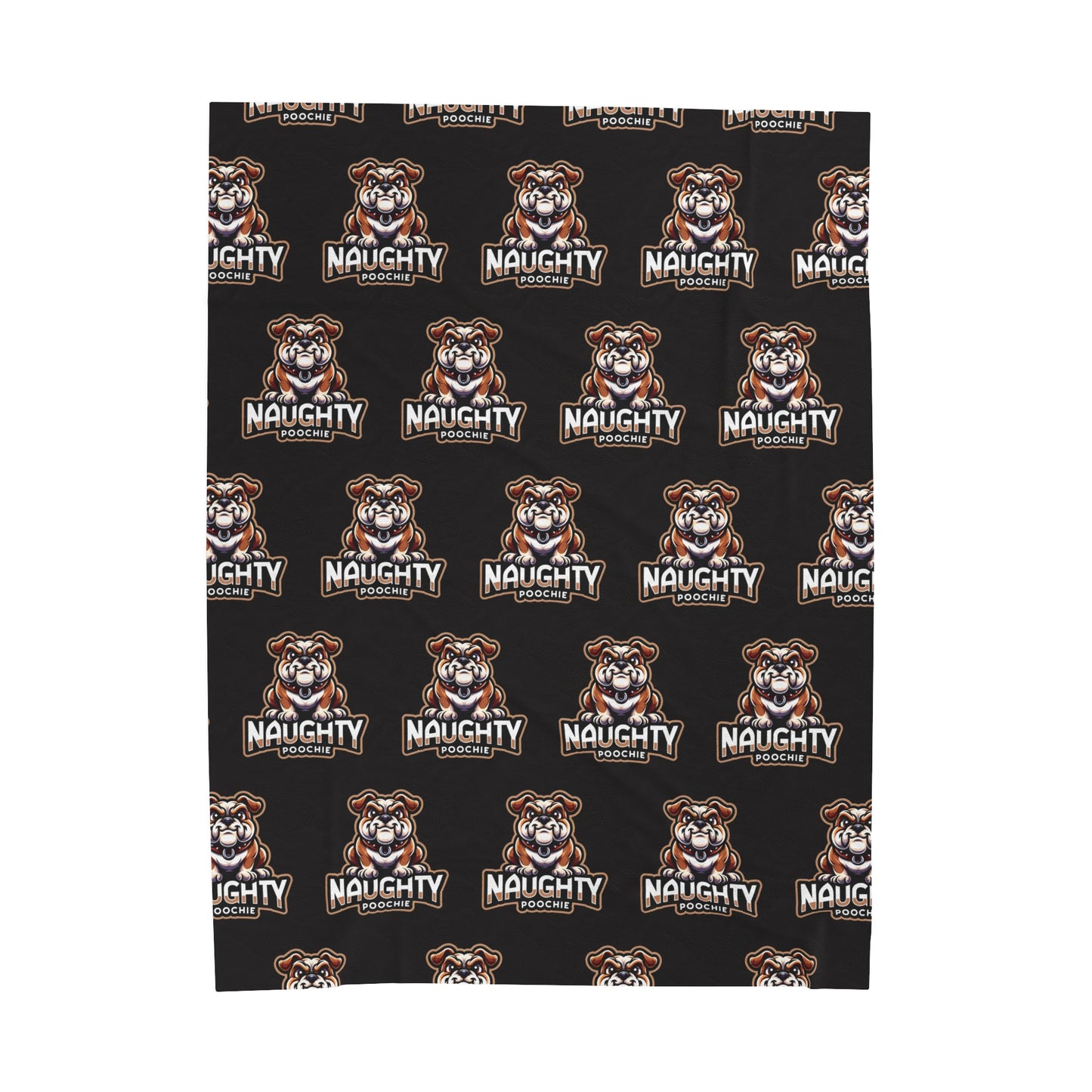 Velveteen Plush Blanket - Naughty Bulldog