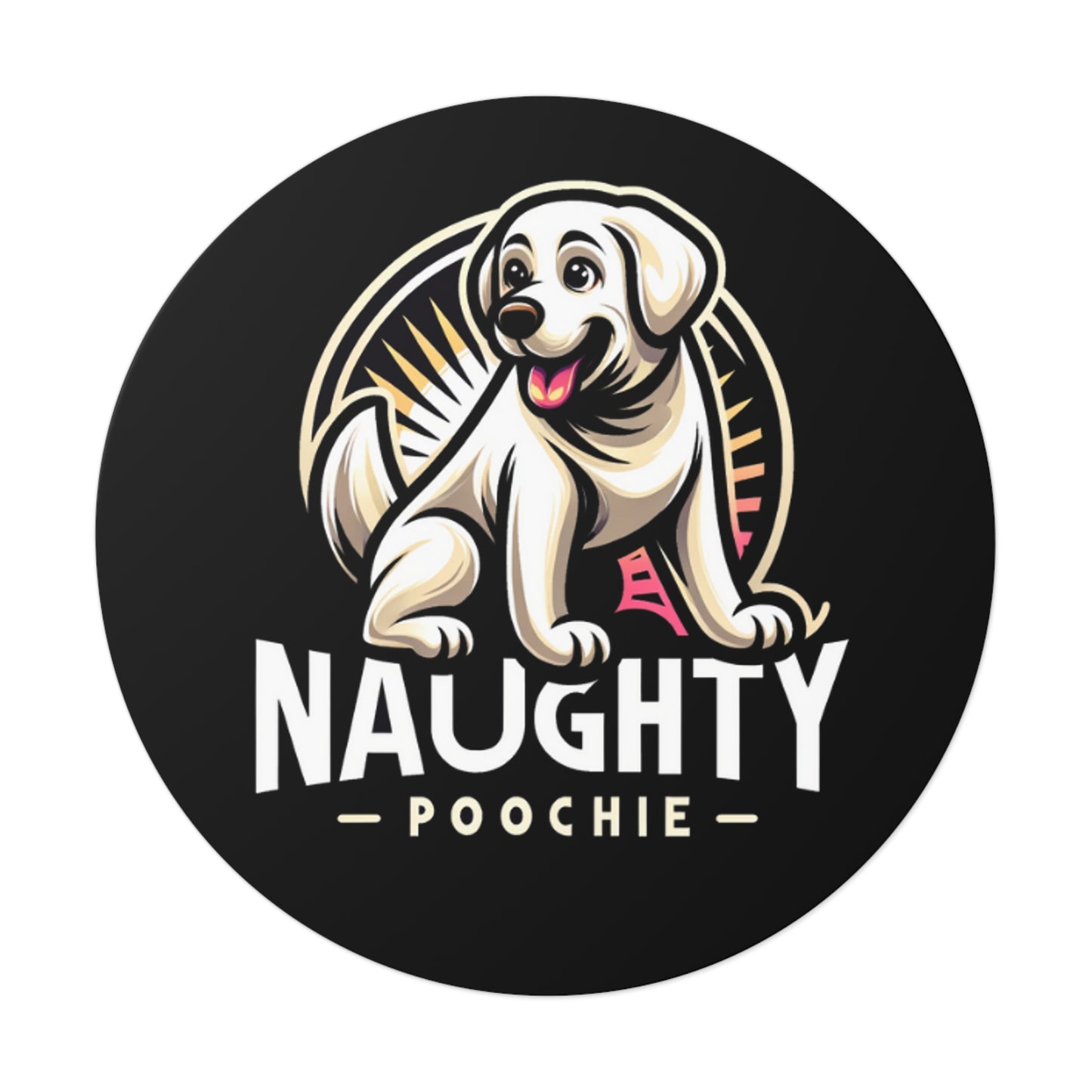 Round Vinyl Stickers - Naughty White Lab